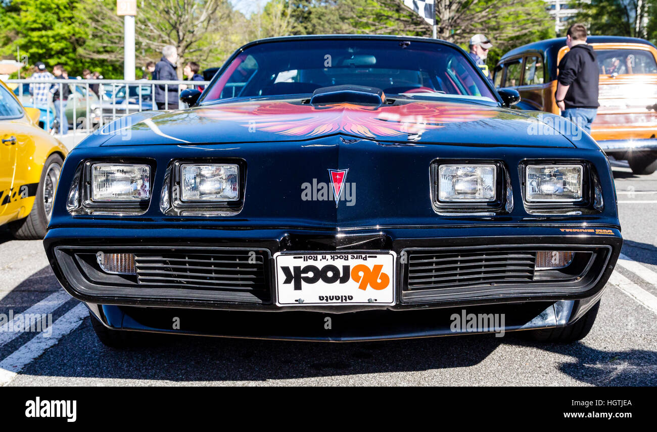 ATLANTA, GEORGIA - July 3, 2016: Caffeine and Octane is a nationally recognized car show held monthly, displaying hundreds of cl Stock Photo
