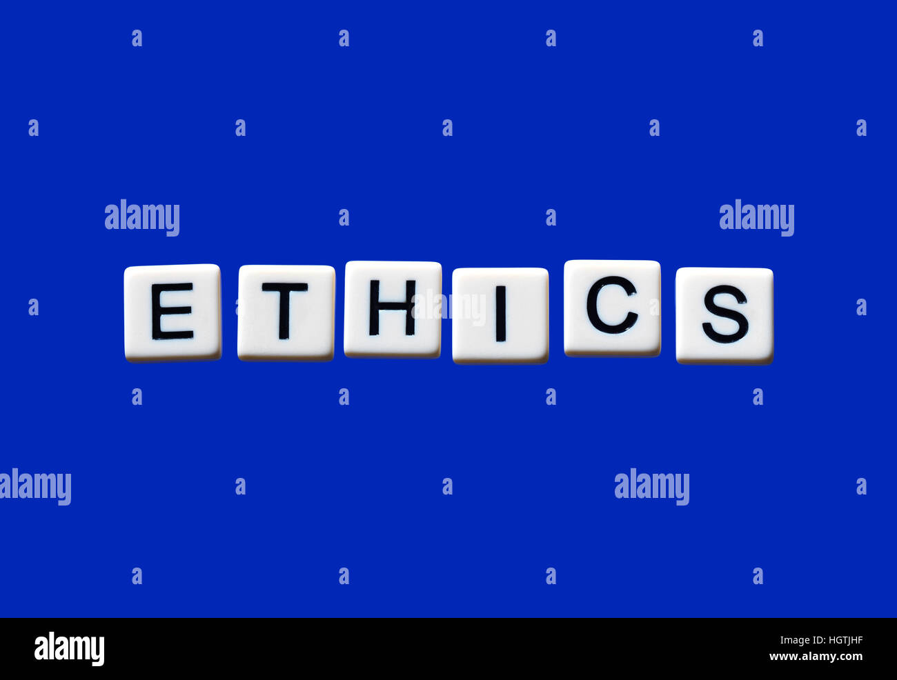 Ethics highlighted on white blocks Stock Photo
