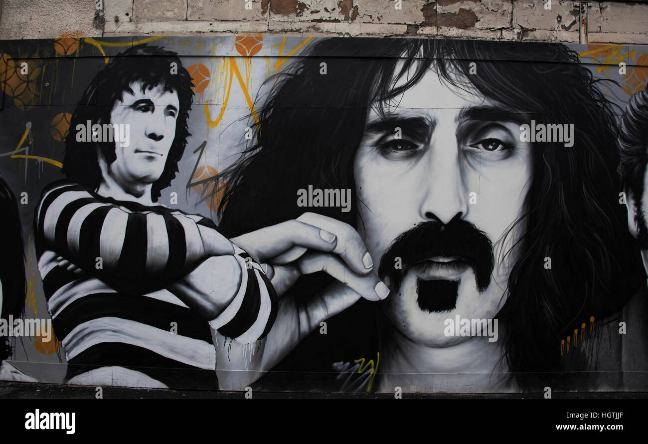 Section of Mural on walls outside the Clutha Bar in Glasgow Stock Photo
