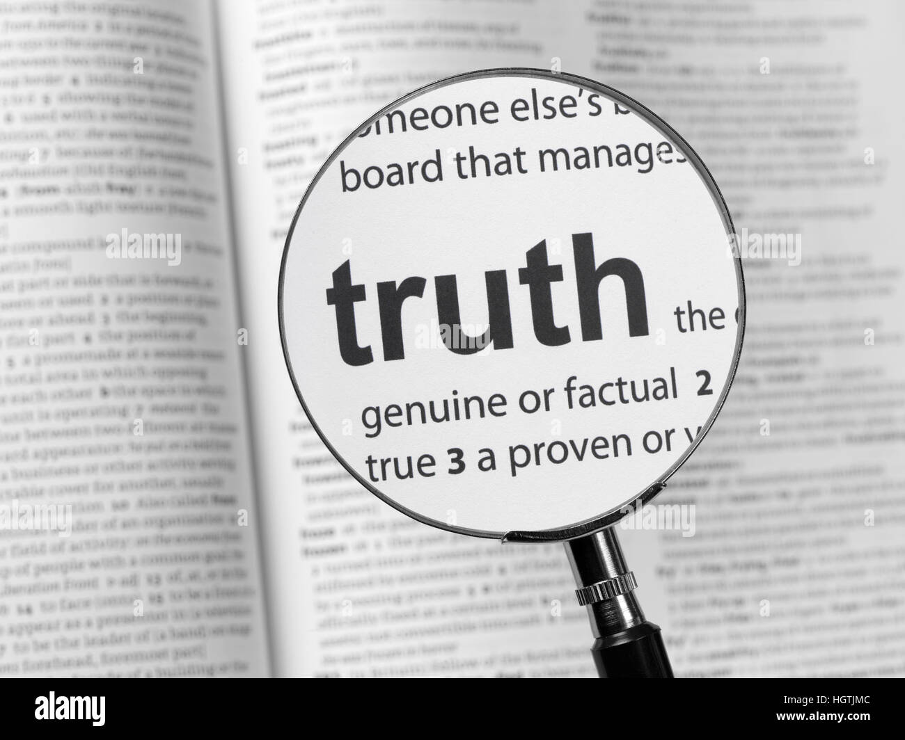 Dictionary highlighting Truth Stock Photo