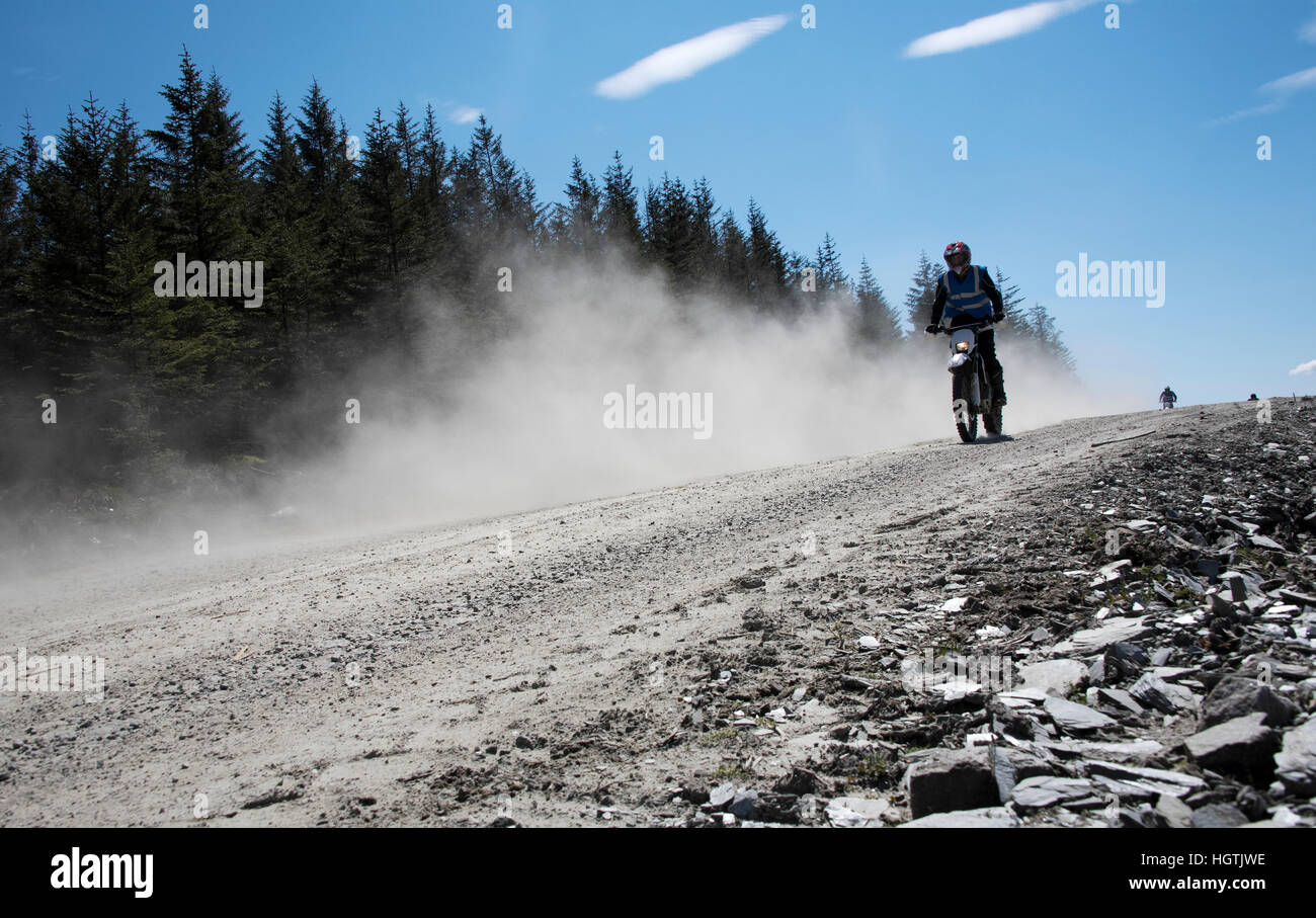 Motorbike off roading near Inverraray, Argyll Scotland Stock Photo