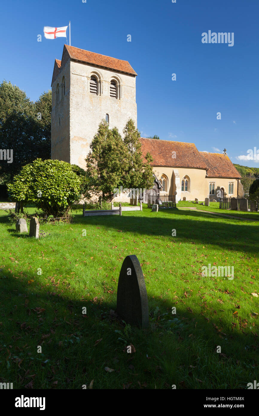 Fingest The church of St Bartholomew with the flag of St George flying from its ...