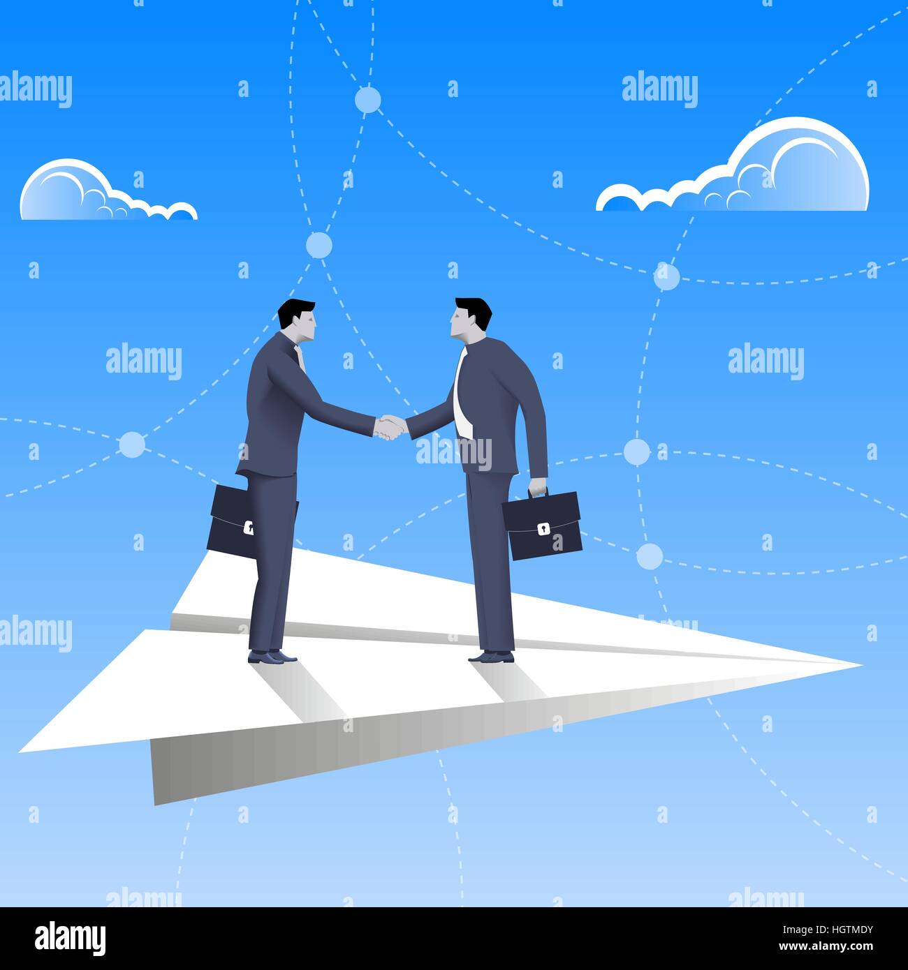 Flying on paper plane business concept Stock Vector Image & Art - Alamy