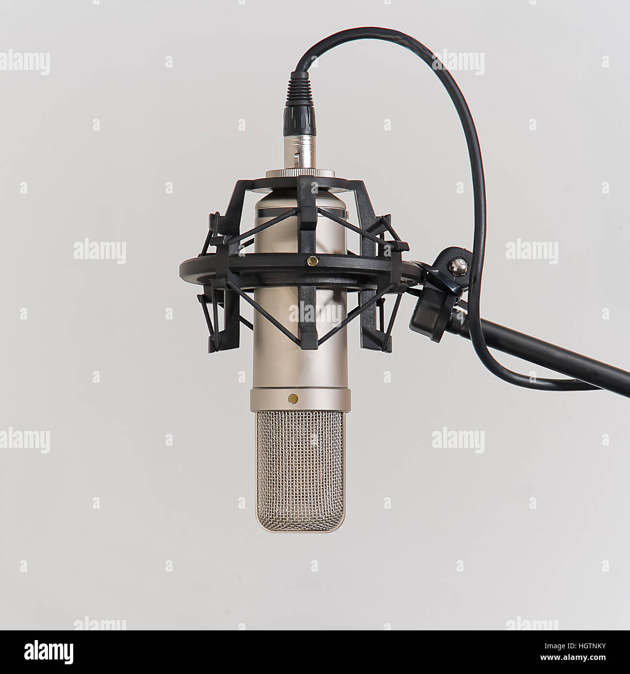 Professional condenser microphone in a studio environment Stock Photo