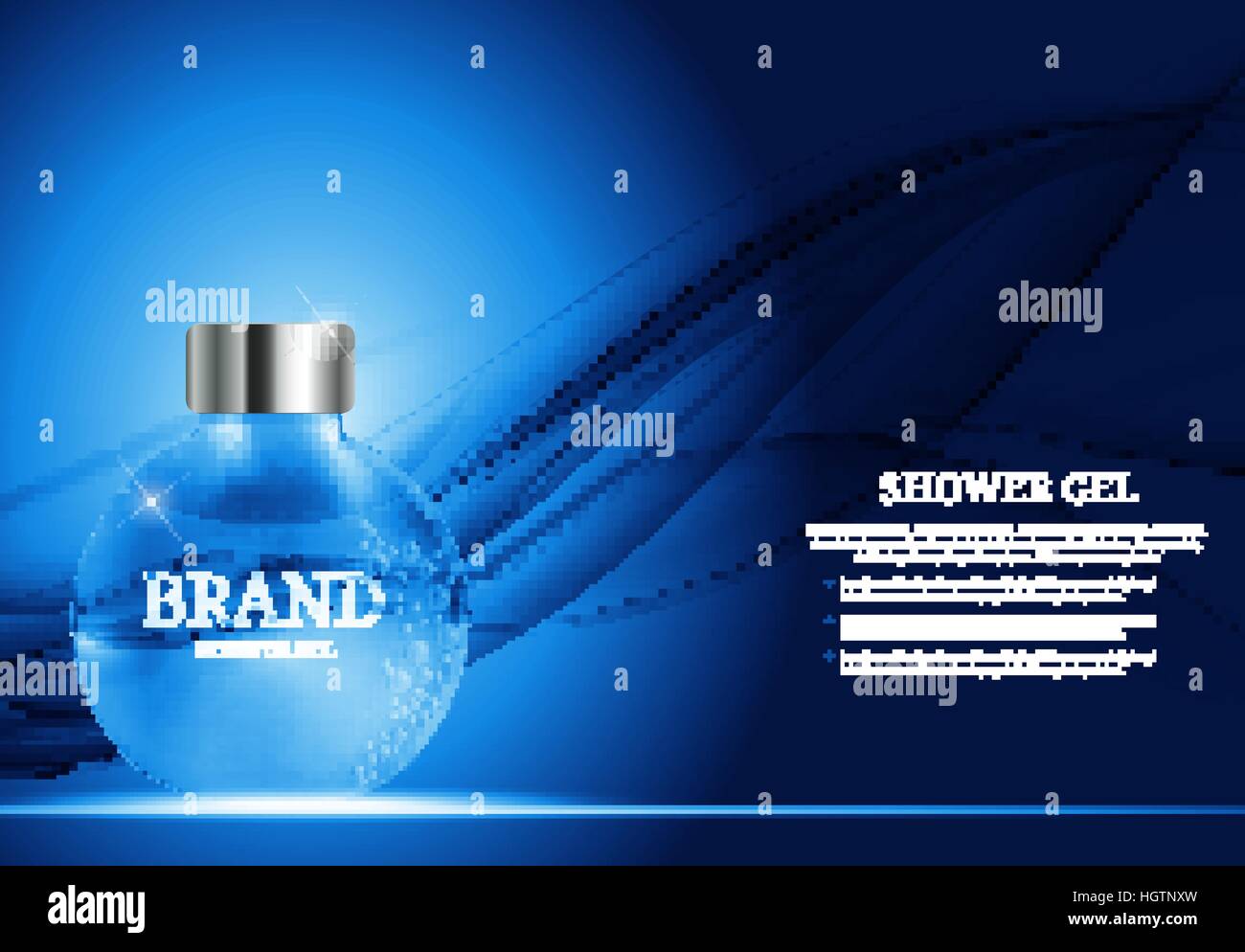 Shower Gel Bottle Template for Ads or Magazine Background. 3D Re Stock