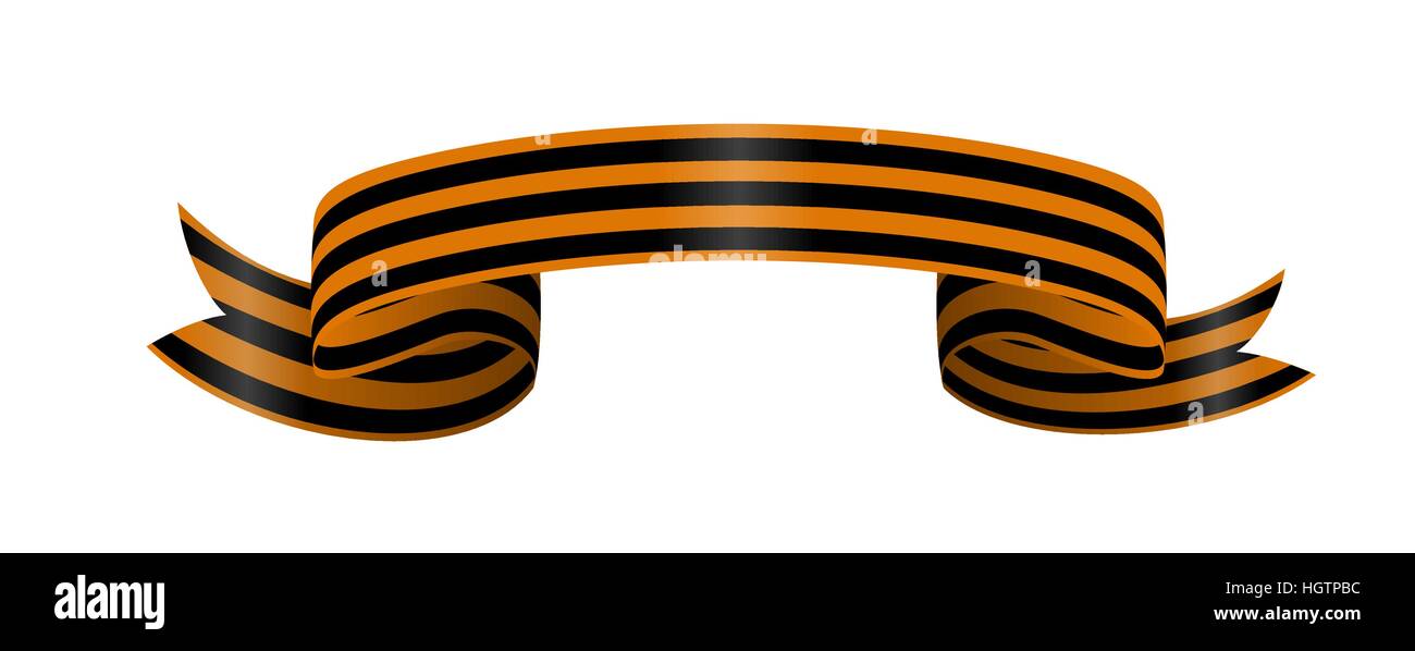 Two-color Ribbon Order of St. George. For service and bravery Stock Vector