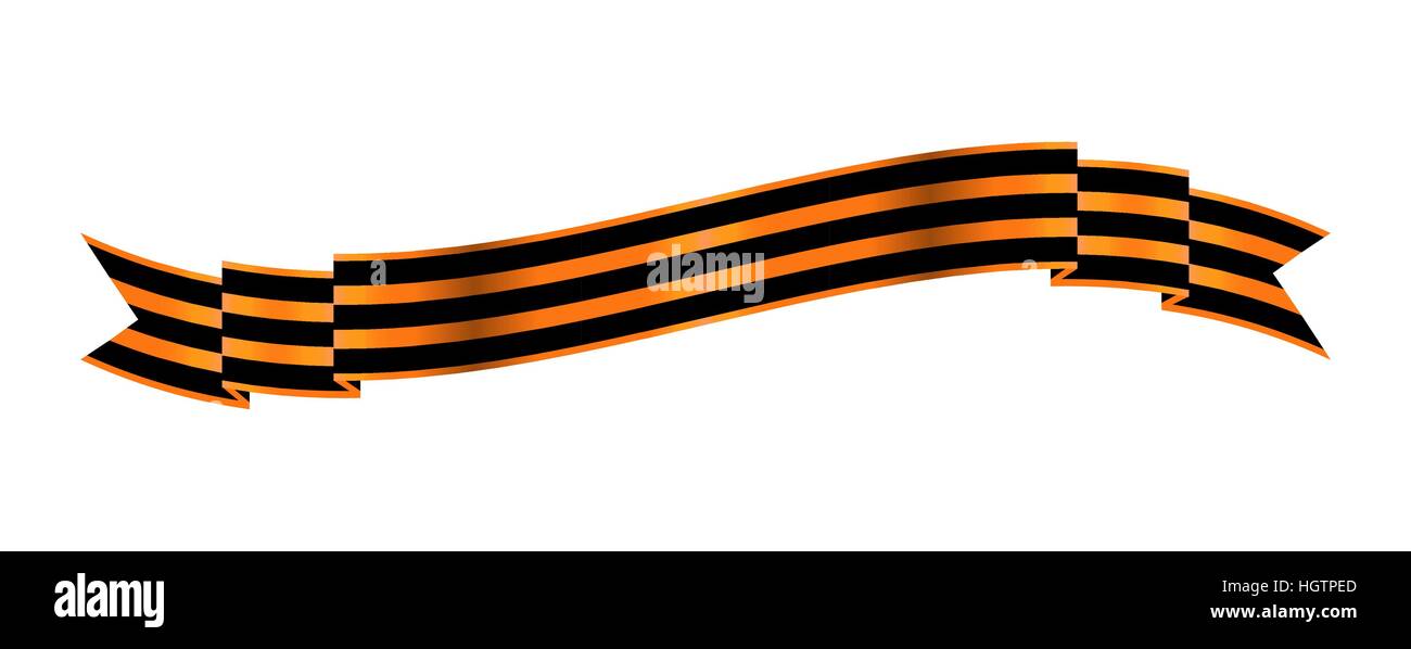 Two-color Ribbon Order of St. George. For service and bravery Stock Vector