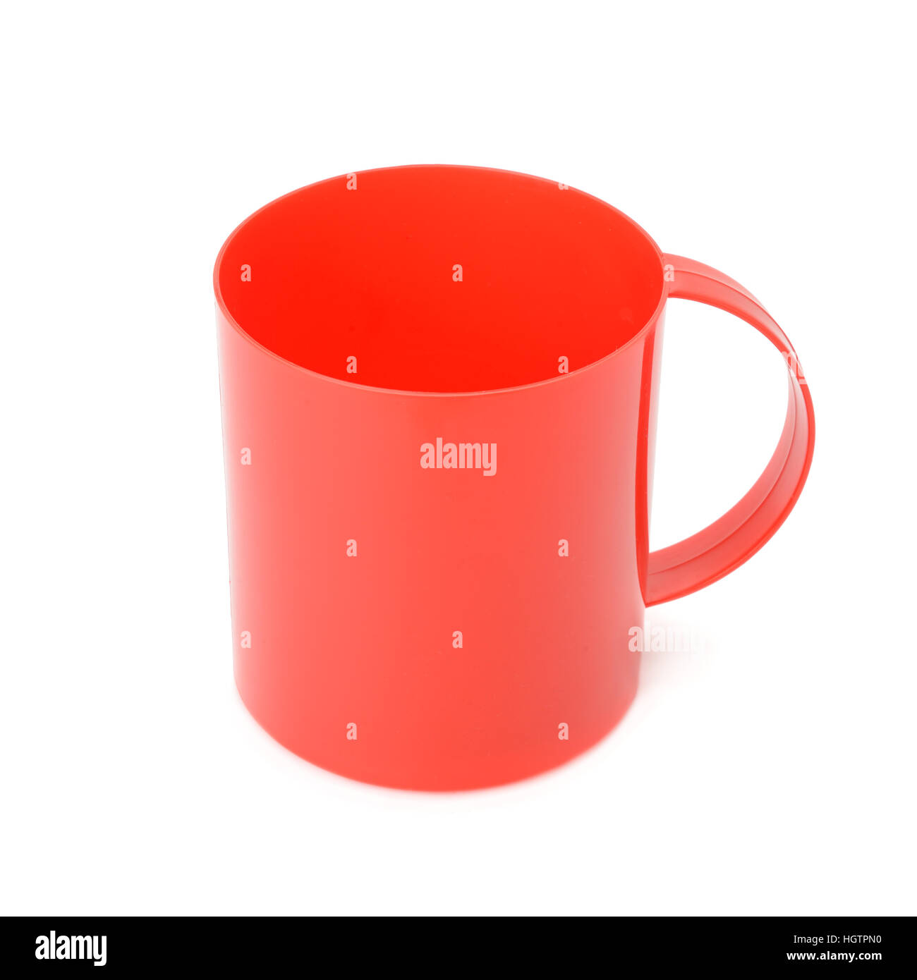 Red plastic cup isolated on white Stock Photo