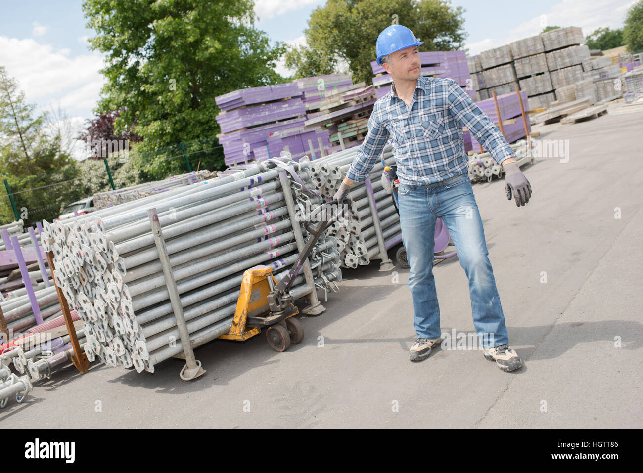 hand laborer moving products Stock Photo - Alamy
