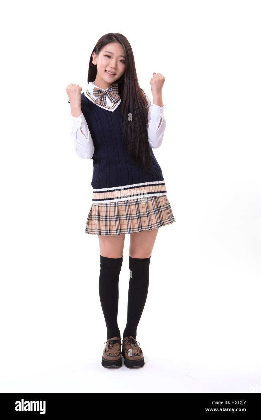 Girl in school uniform straight hi-res stock photography and images - Alamy
