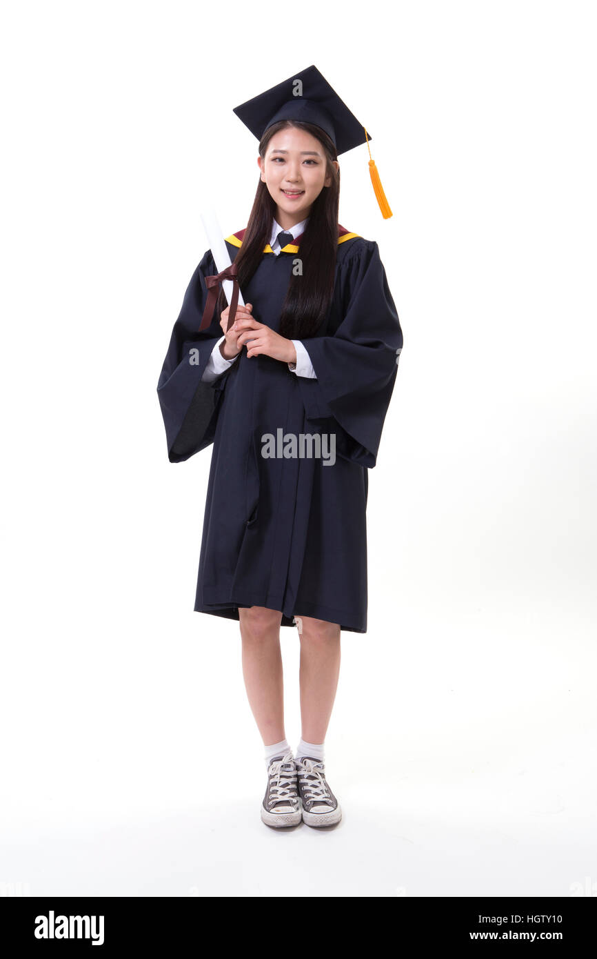 Smiling female graduate hi-res stock photography and images - Alamy