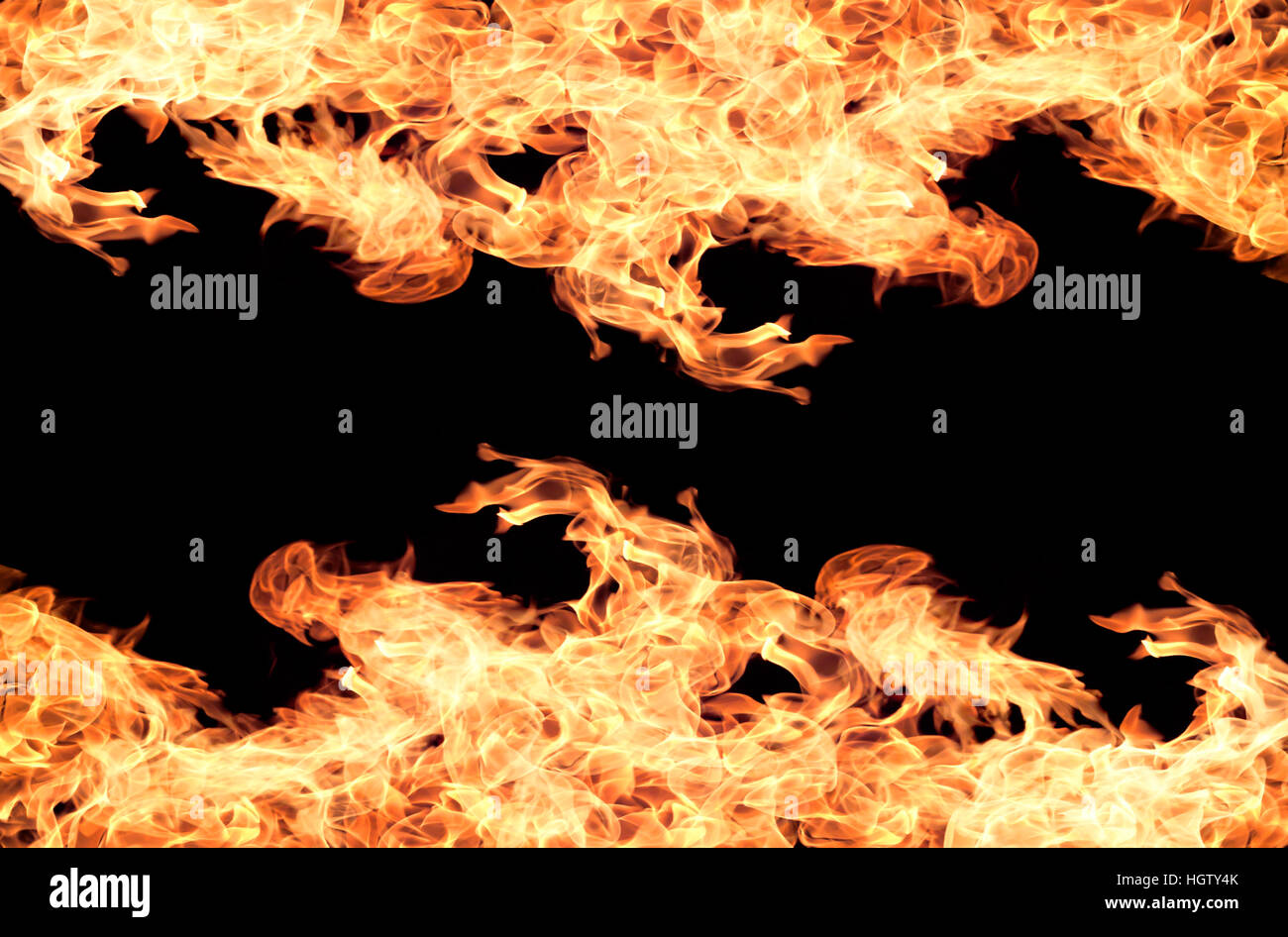 Fire flames collection isolated on black background Stock Photo - Alamy
