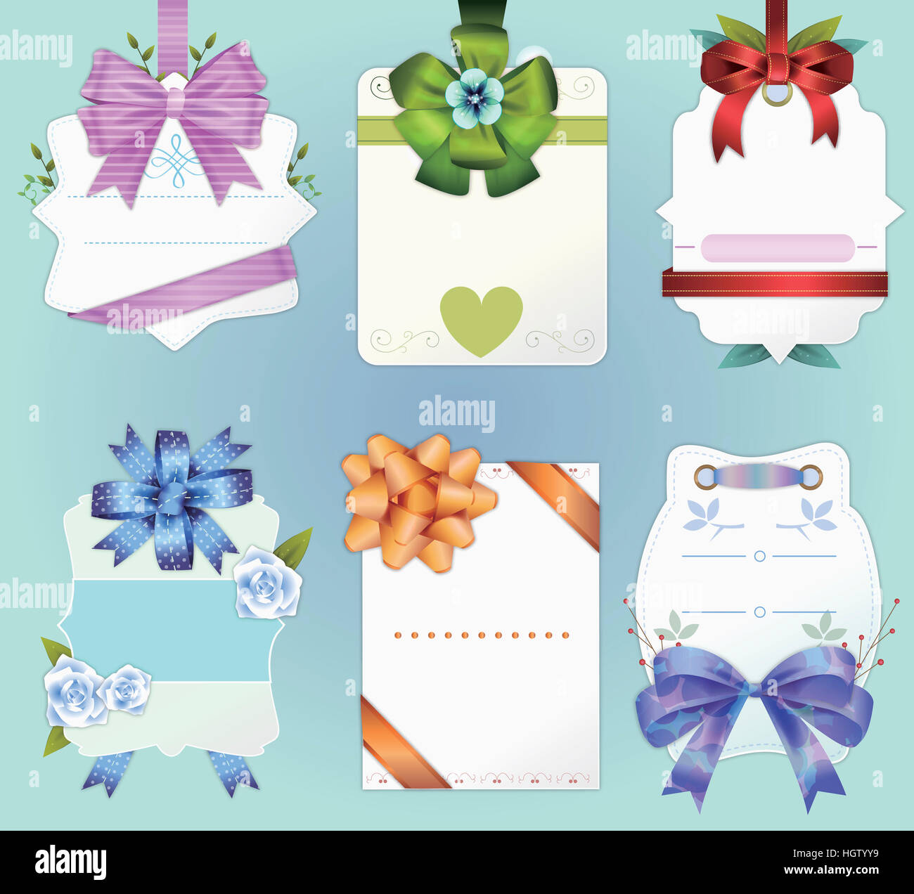 Labels With Ribbon Various labels with ribbons Stock Photo - Alamy
