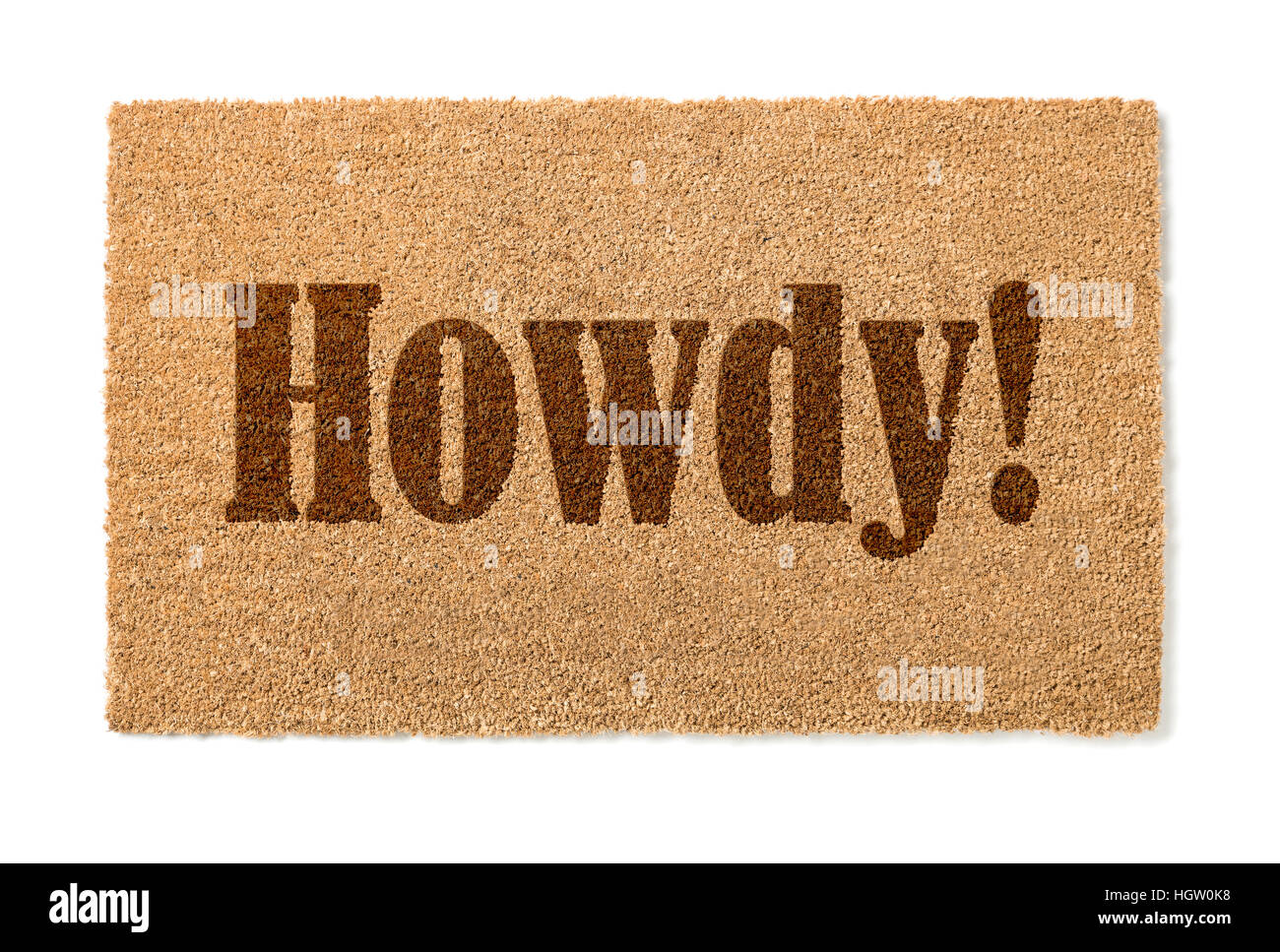 Howdy Welcome Mat Isolated On A White Background Stock Photo - Alamy