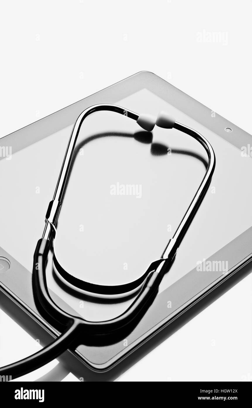 Digital Tablet And Stethoscope Stock Photo