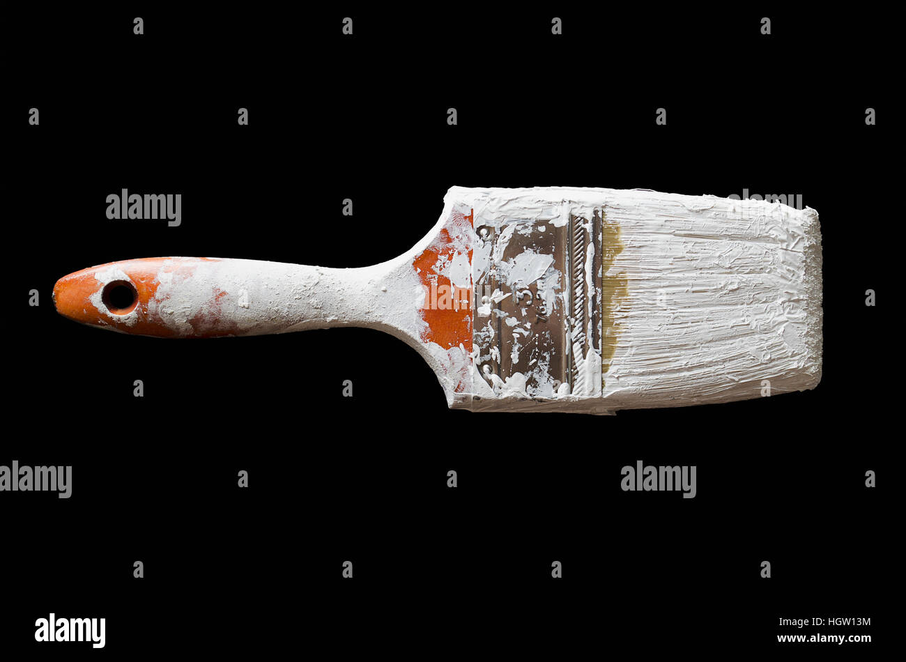 Paintbrush With White Paint Stock Photo - Alamy