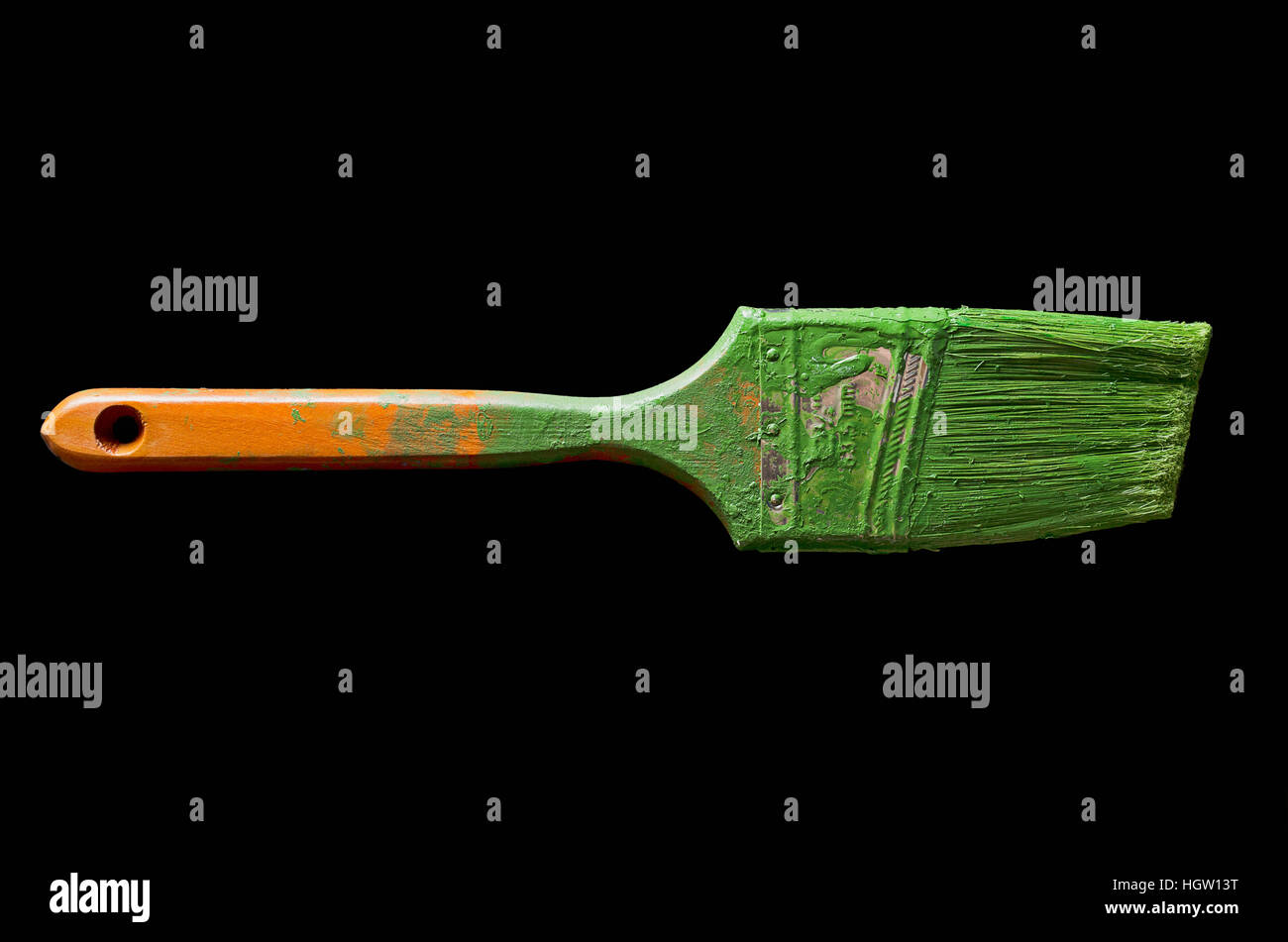 Paintbrush With Green Paint Stock Photo - Alamy