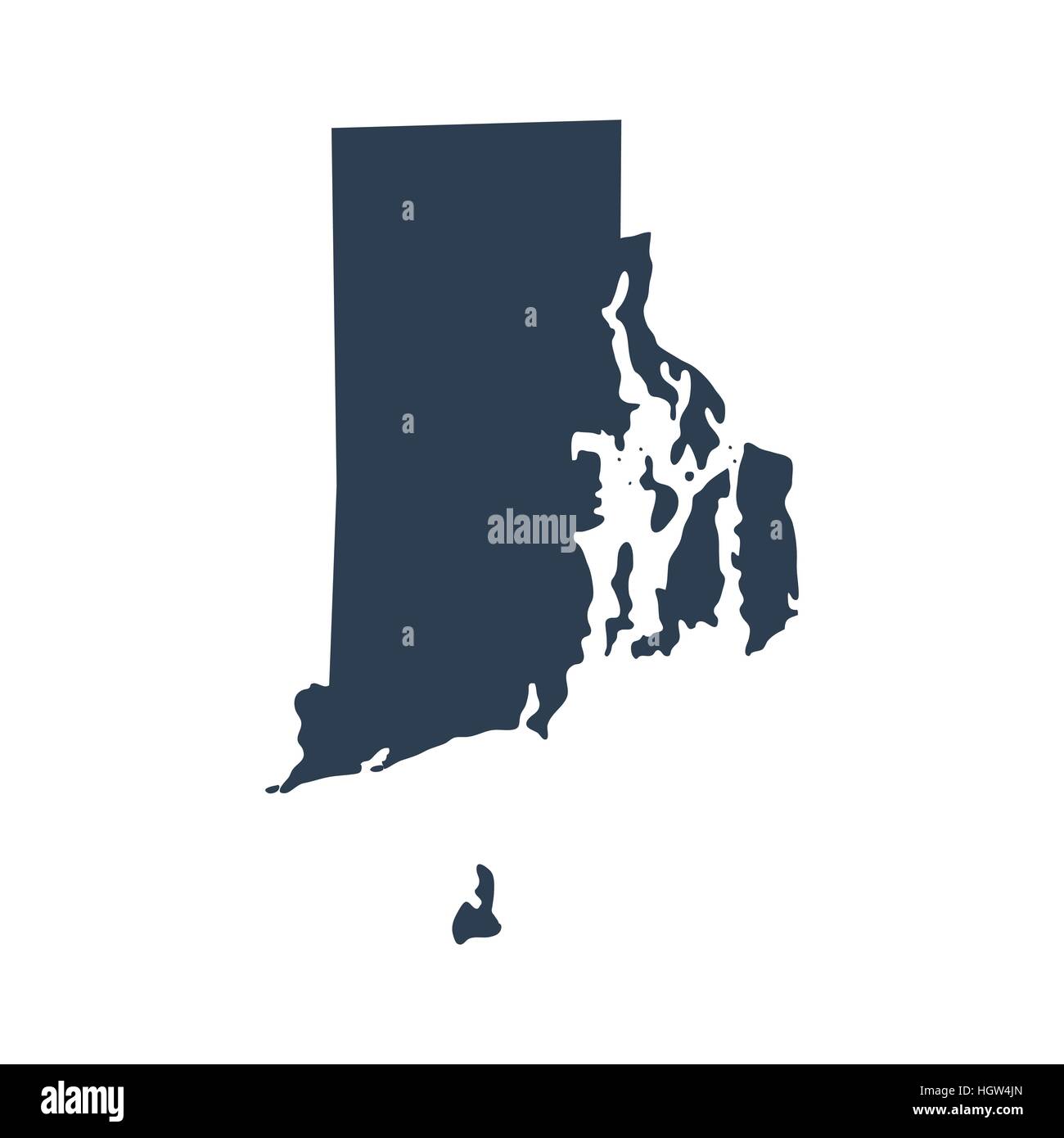 map of the U.S. state  Rhode Island Stock Vector