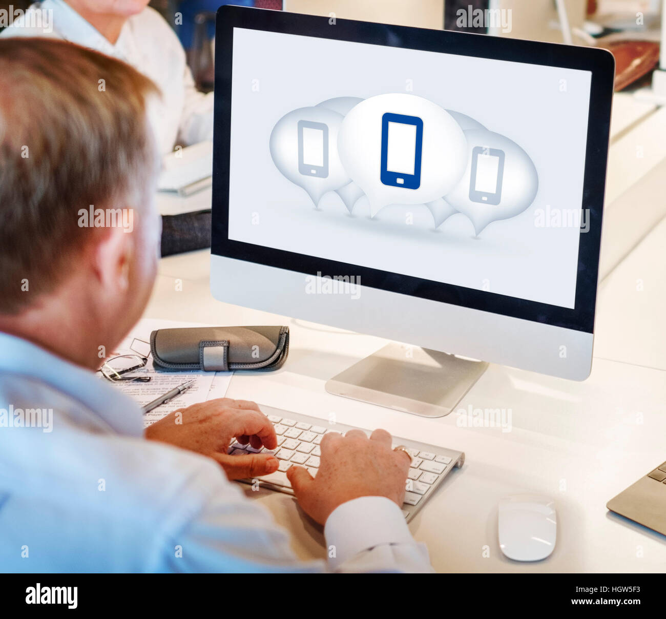 Smart Phone Mobile Internet Networking Talk Concept Stock Photo