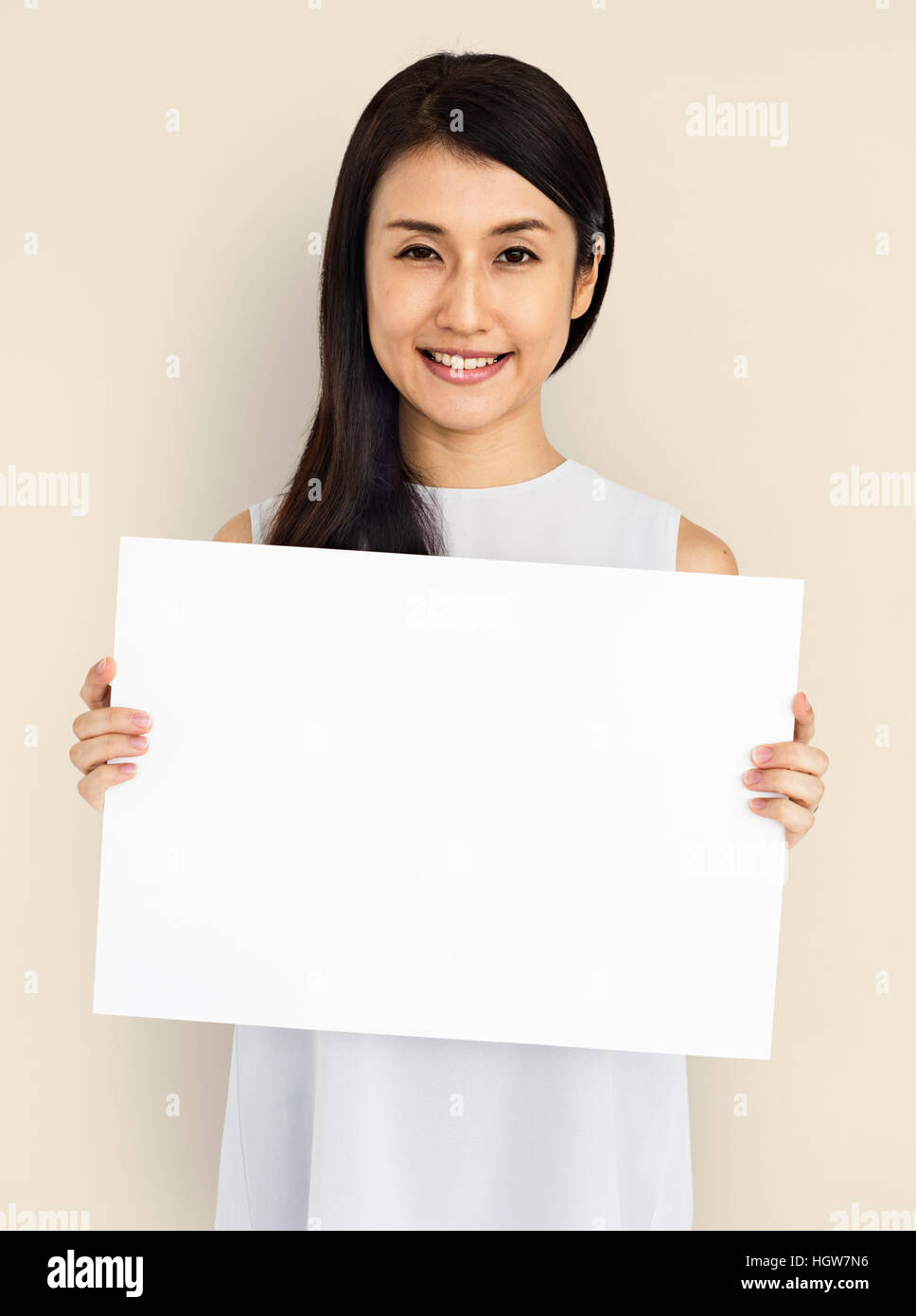 Woman Portrait Copy Space Studio Background Concept Stock Photo - Alamy