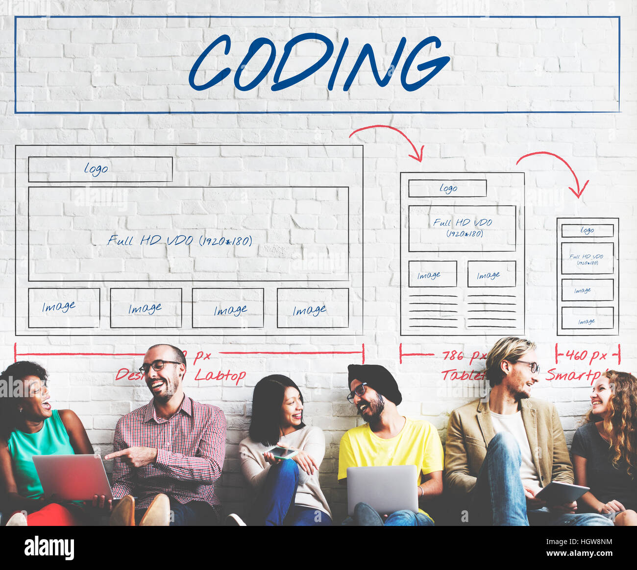 Web Layout Content Coding Template Data Design Concept Stock Photo - Alamy