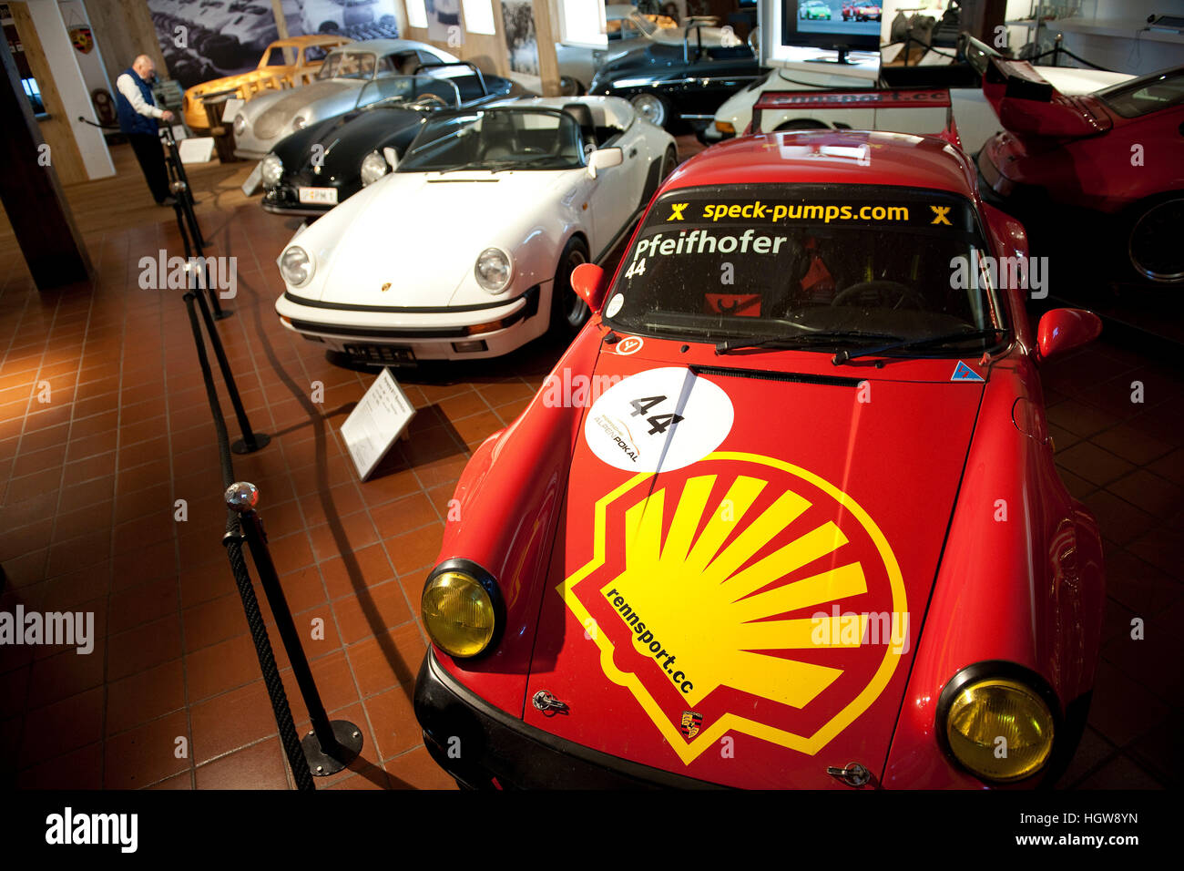 Porsche car museum Gmuend, Porsche 911 RSR, race car, Helmut Pfeifhofer, Porsche 911 Speedster, Gmuend, Kaernten, Austria, Europe, Gmünd Stock Photo