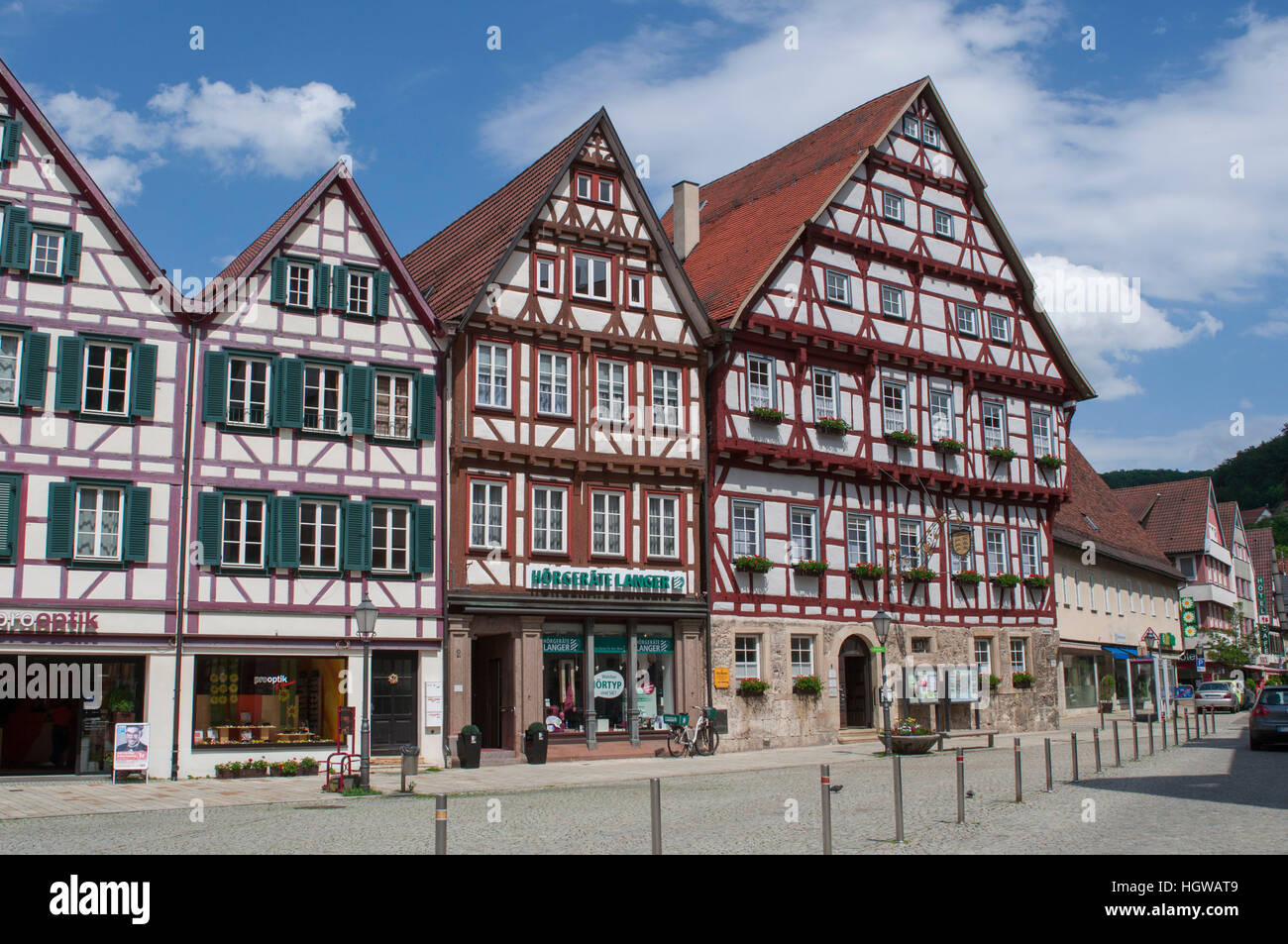 OldTown of Bad Urach with HalfTimbering houses, Swabian Alps