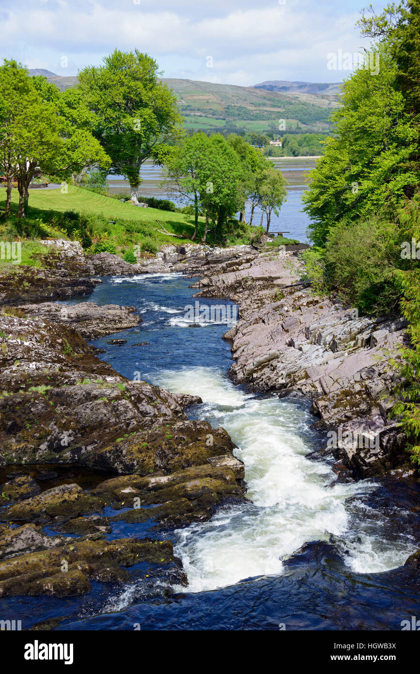 Waterfall, Sheen River Falls, Kenmare, Ireland, Great Britain Stock Photo