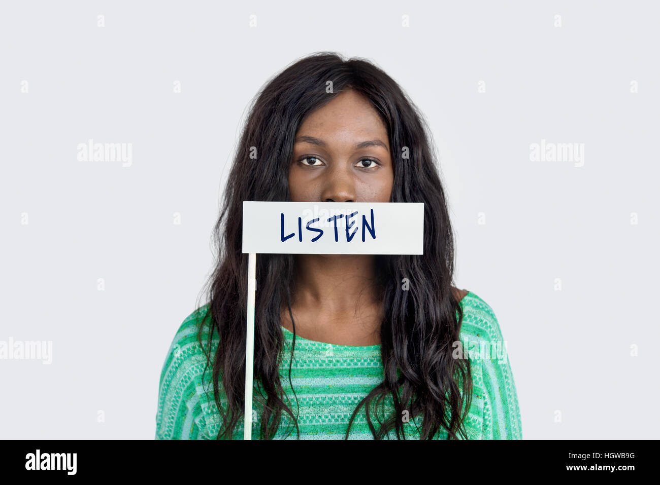 Listen Communication Attention Word Concept Stock Photo