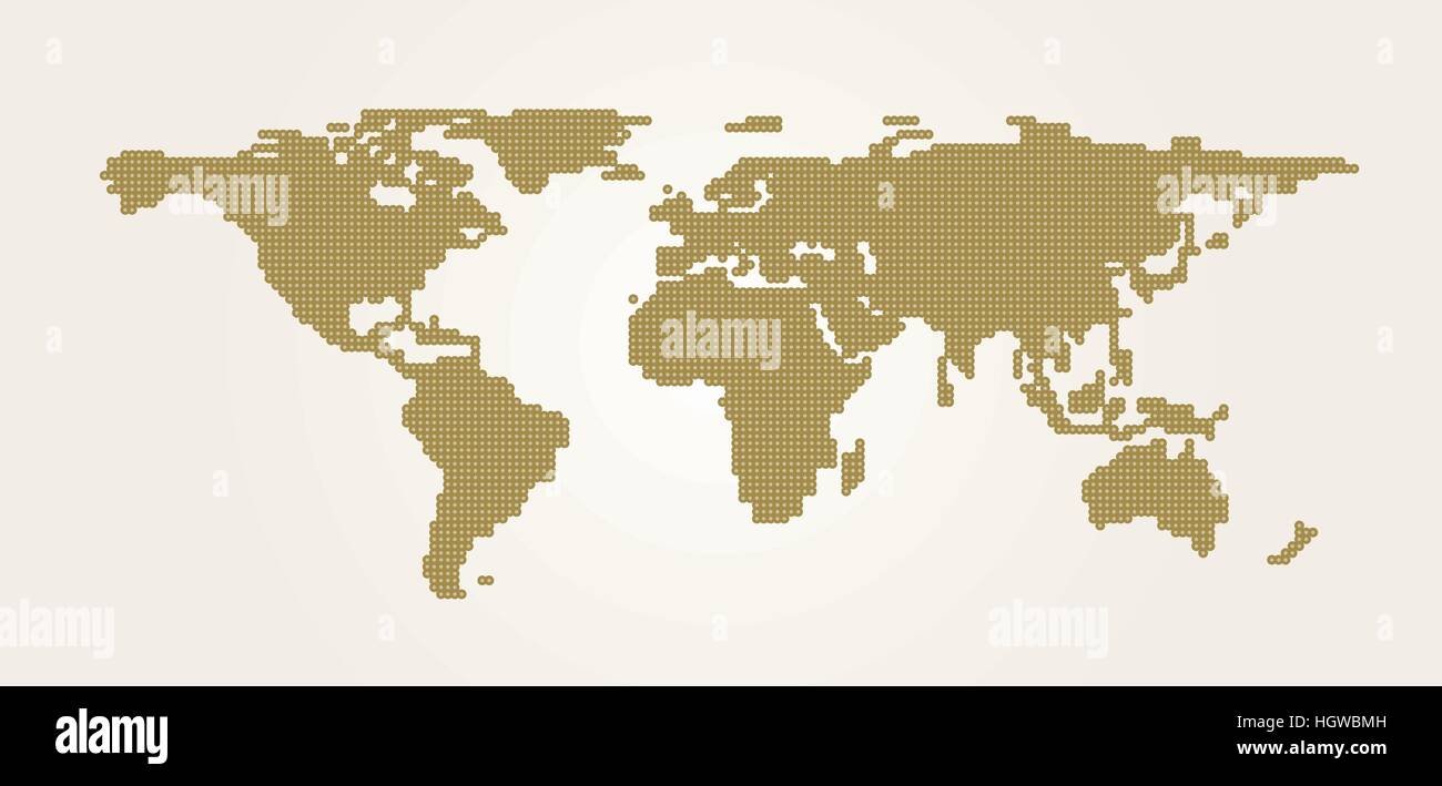 Dotted World Map Stock Vector