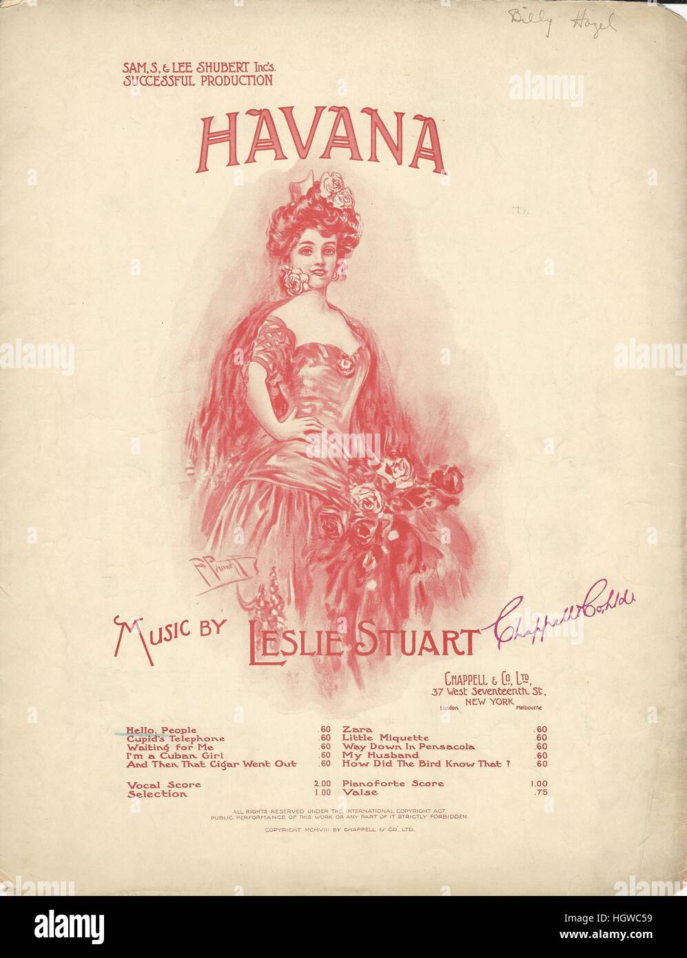 "Havana" 1909 Musical Sheet Music Cover Stock Photo - Alamy