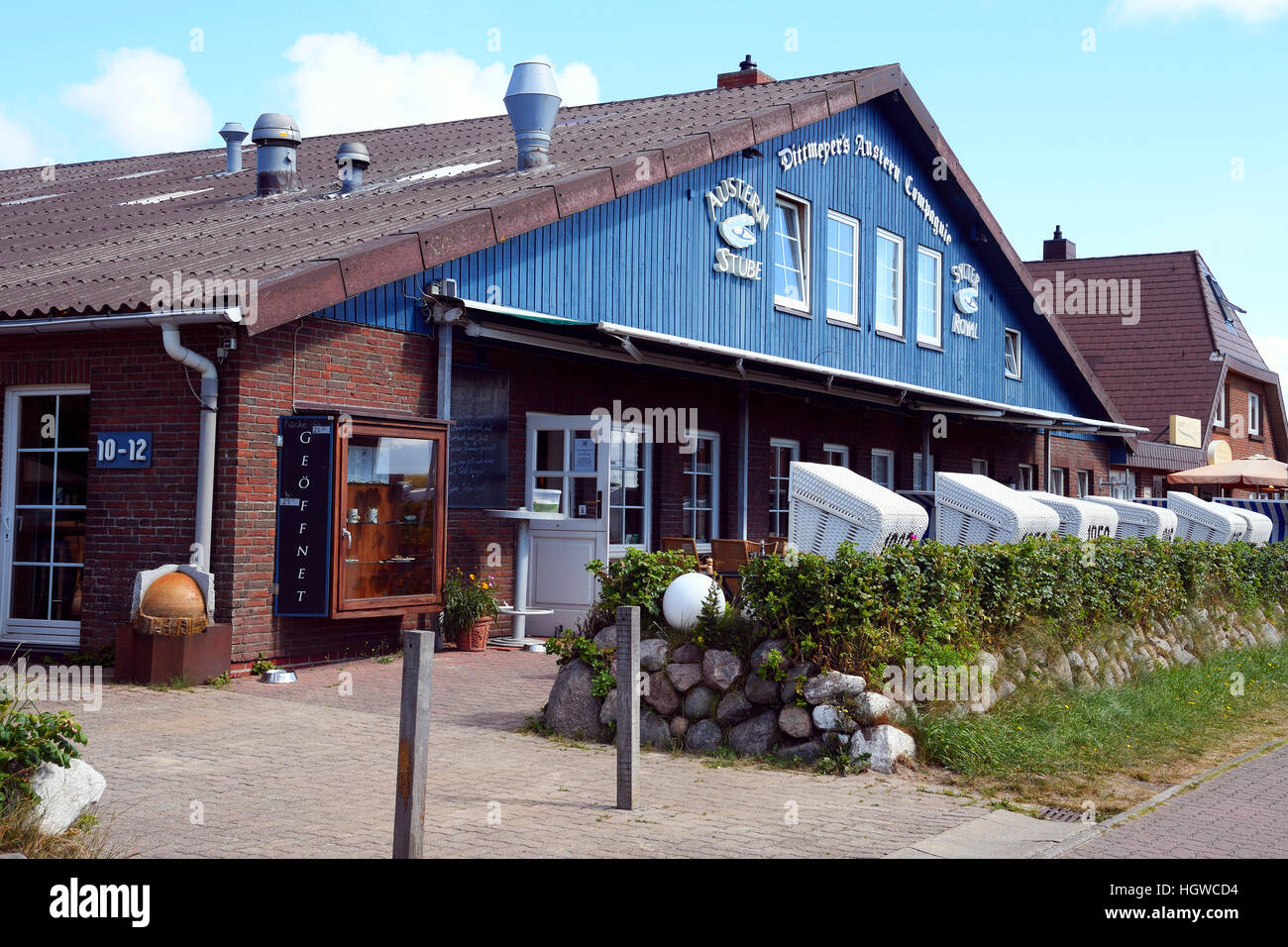 Kult-Restaurant Dittmeyer's Austern Compagnie, Sylt, nordfriesische Inseln, Nordfriesland, Schleswig-Holstein, Deutschland Stock Photo