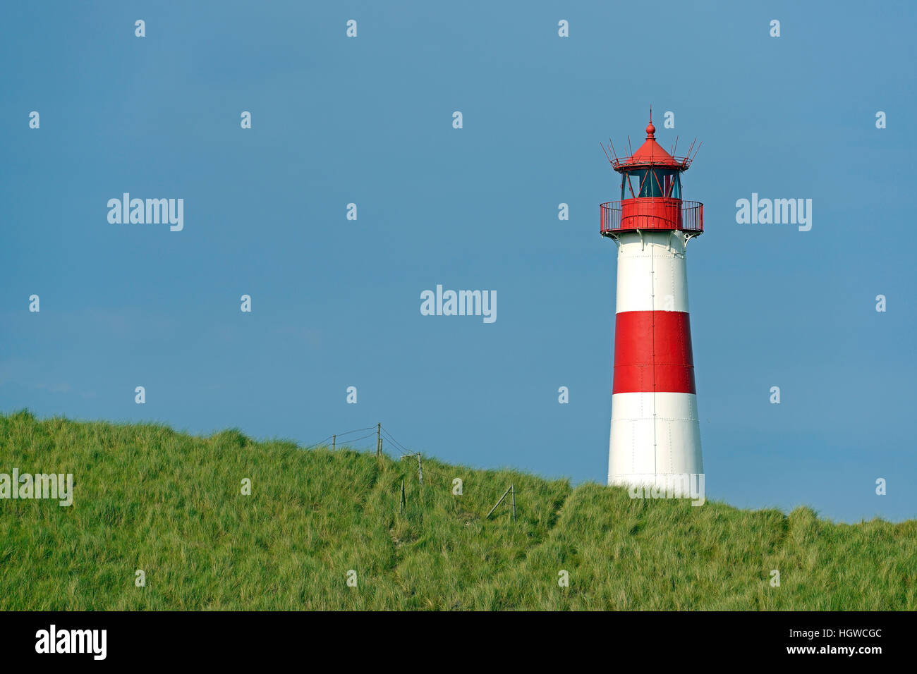 Leuchtturm List-Ost, Ellenbogen, Sylt, nordfriesische Inseln, Nordfriesland, Schleswig-Holstein, Deutschland Stock Photo