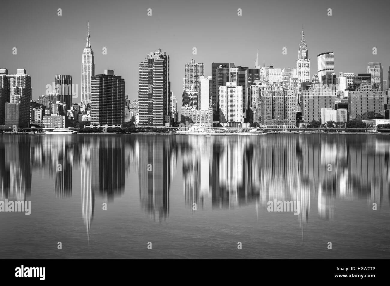 View of New York City skyline from East River Stock Photo - Alamy