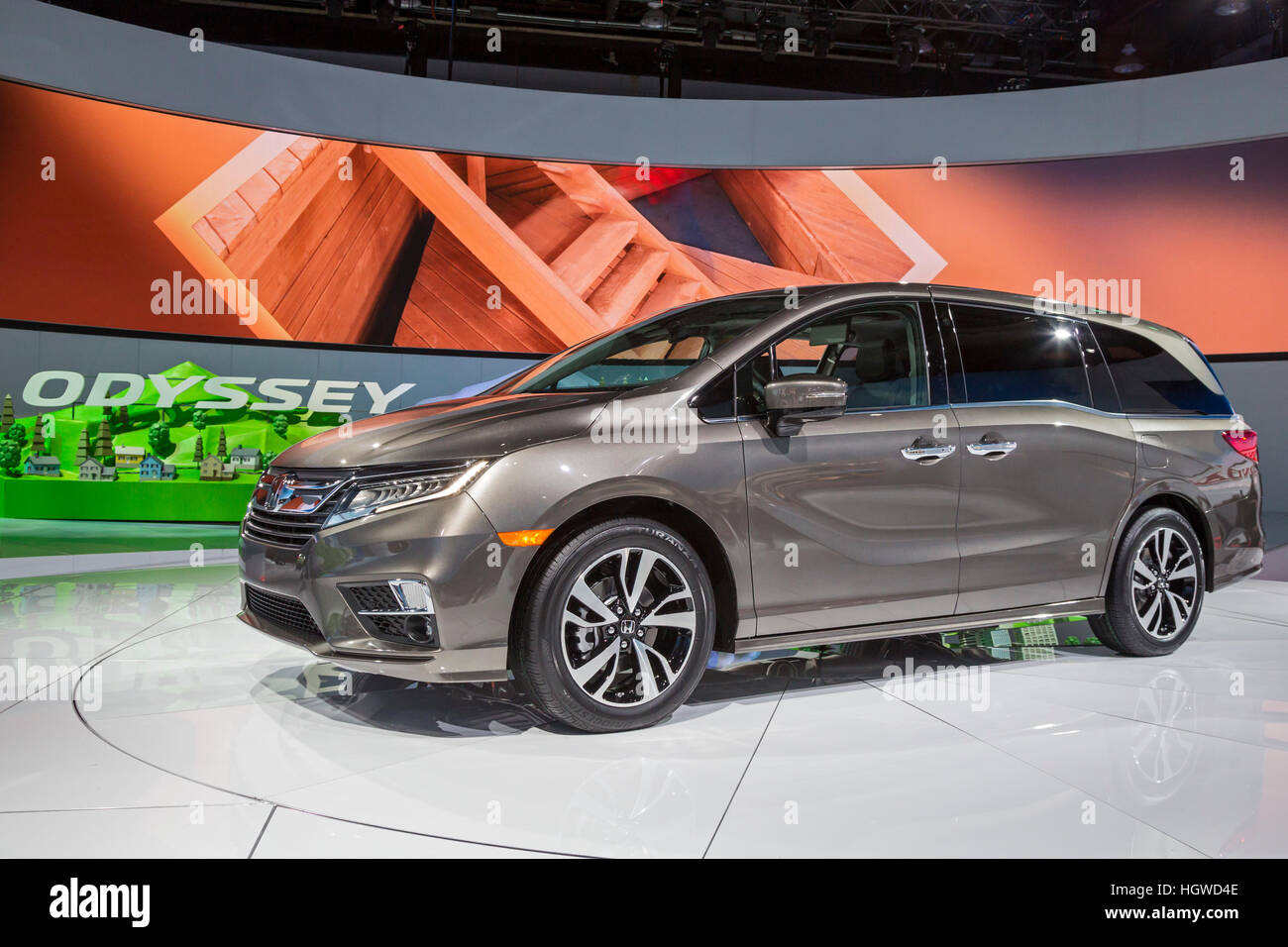Detroit, Michigan - The Honda Odyssey minivan on display at the North American International Auto Show. Stock Photo