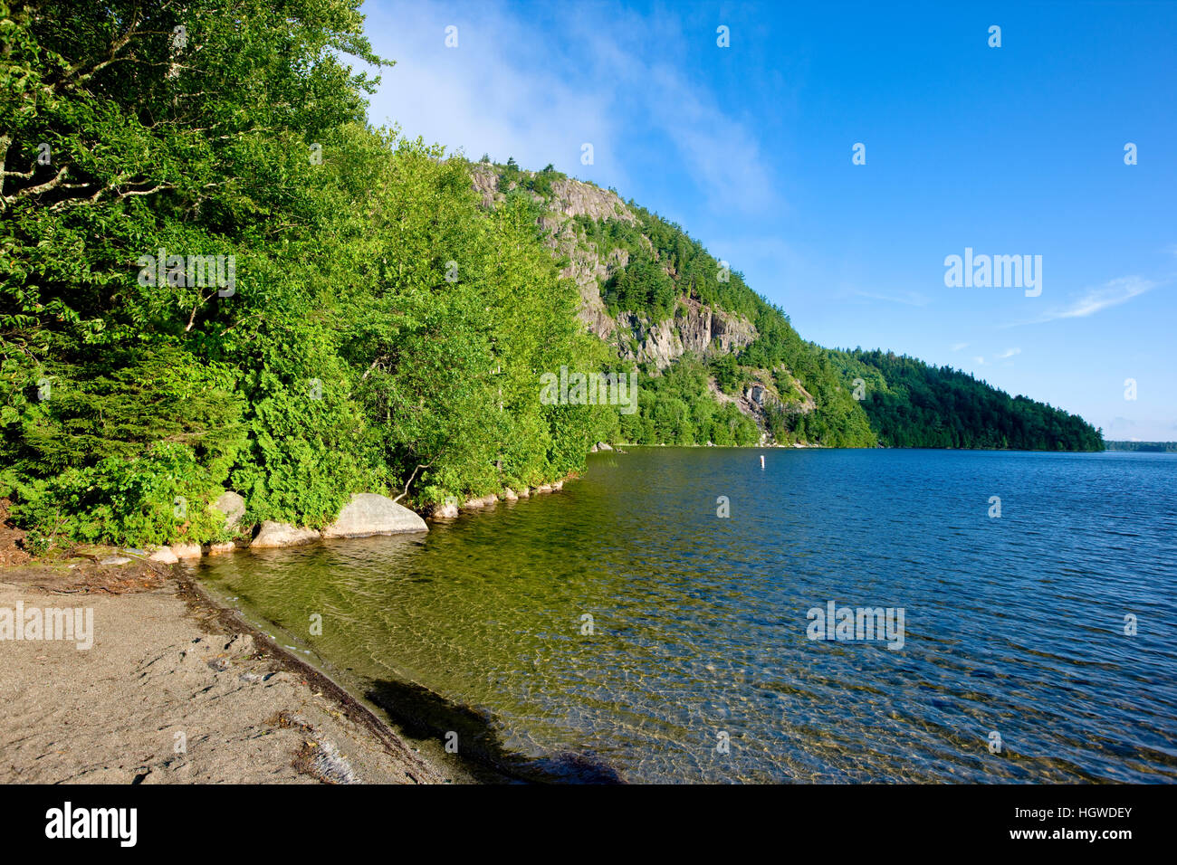 The beach at Echo Lake in Maine's Acadia National Park Stock Photo Alamy