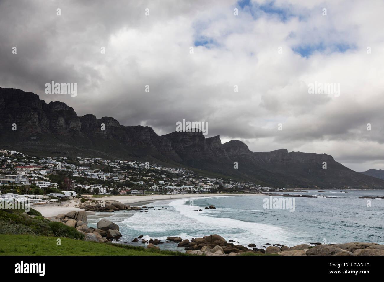 beautiful view of Cape Town with a cloudy sky. Stock Photo