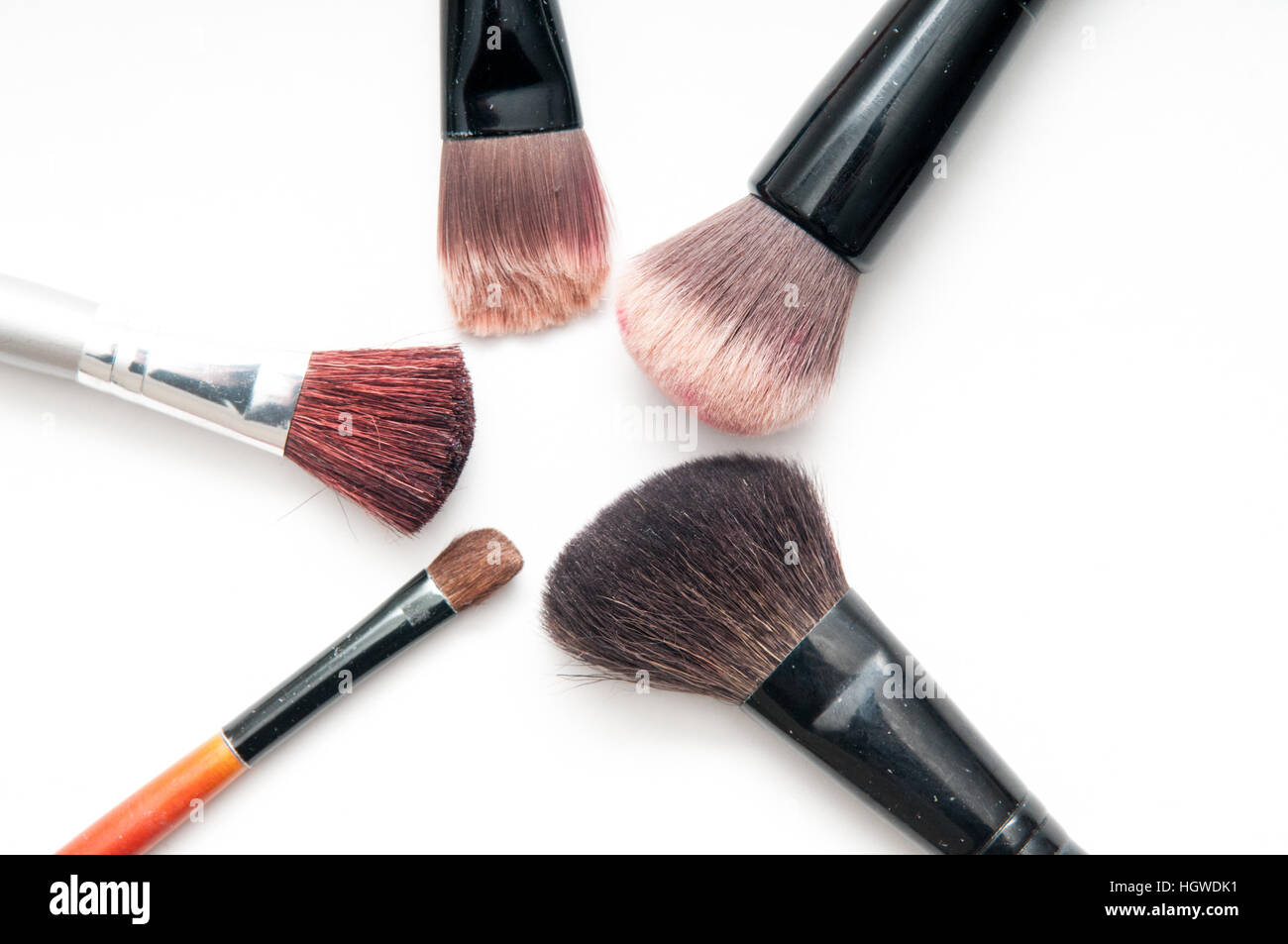 make up brushes for face powder isolated on white Stock Photo