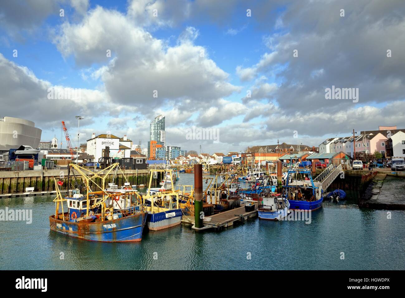 Old Portsmouth harbour Hampshire UK Stock Photo