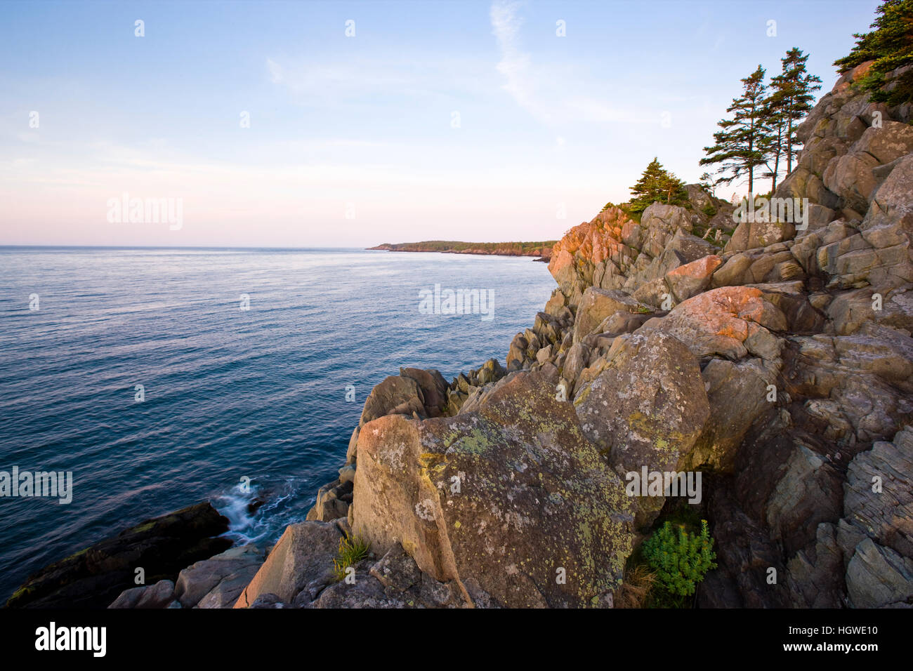 The cliffs of the Bold Coast trail in Cutler, Maine. Cutler Coast