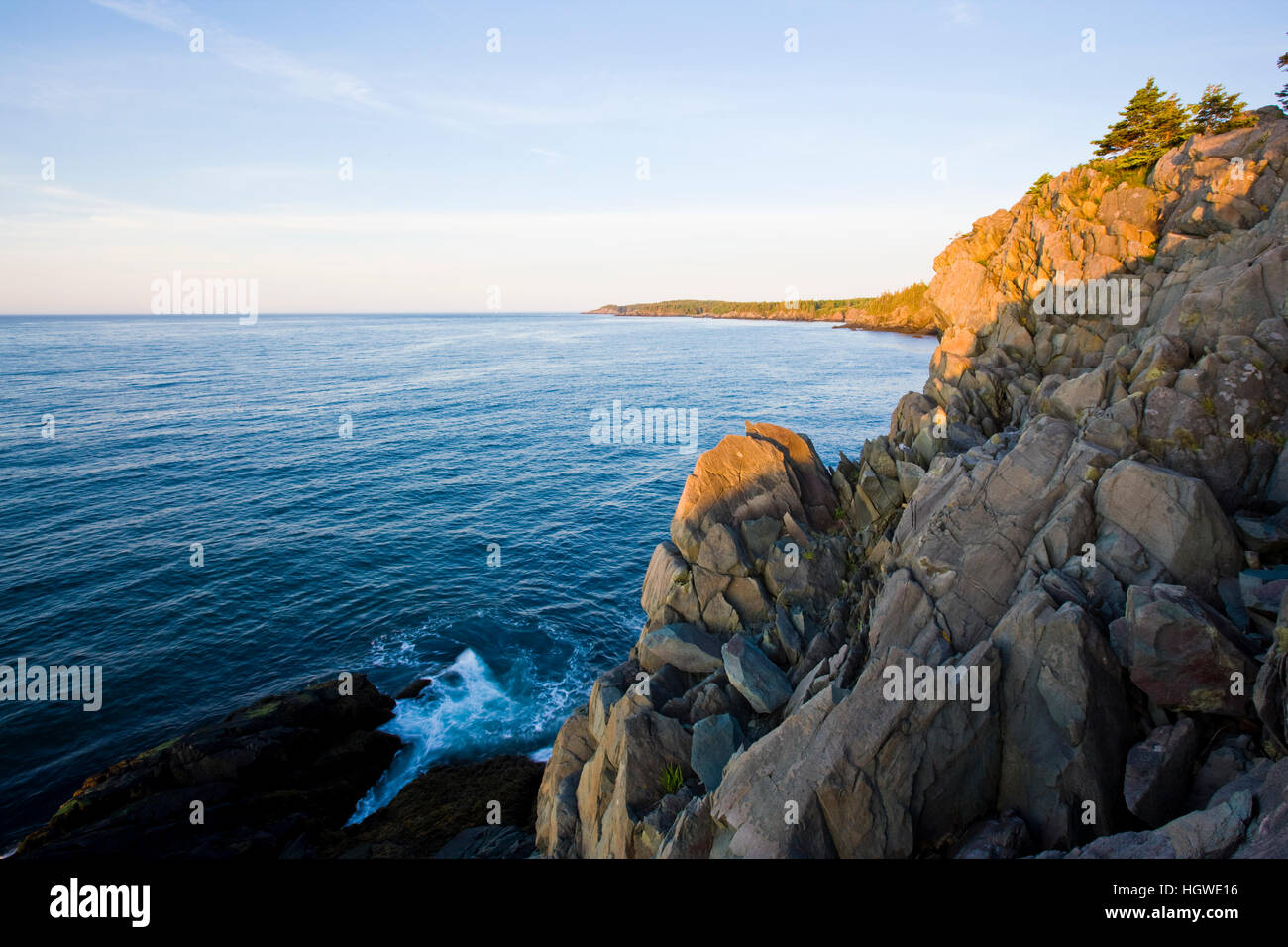 The cliffs of the Bold Coast trail in Cutler, Maine. Cutler Coast