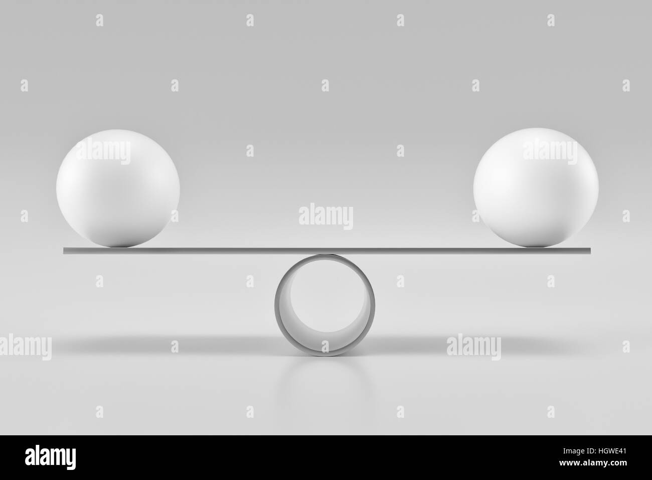 Balancing balls - 3D rendering Stock Photo