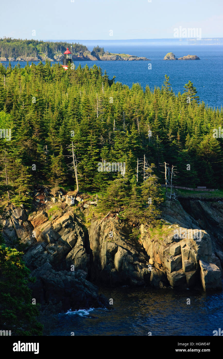 West Quoddy Head Light at Quoddy Head State Park in Lubec, Maine