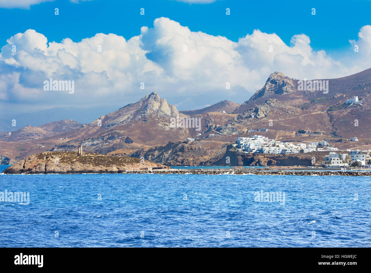 Naxos - The part of town Chora (Hora) on the Naxos island in the Aegean Sea. Stock Photo