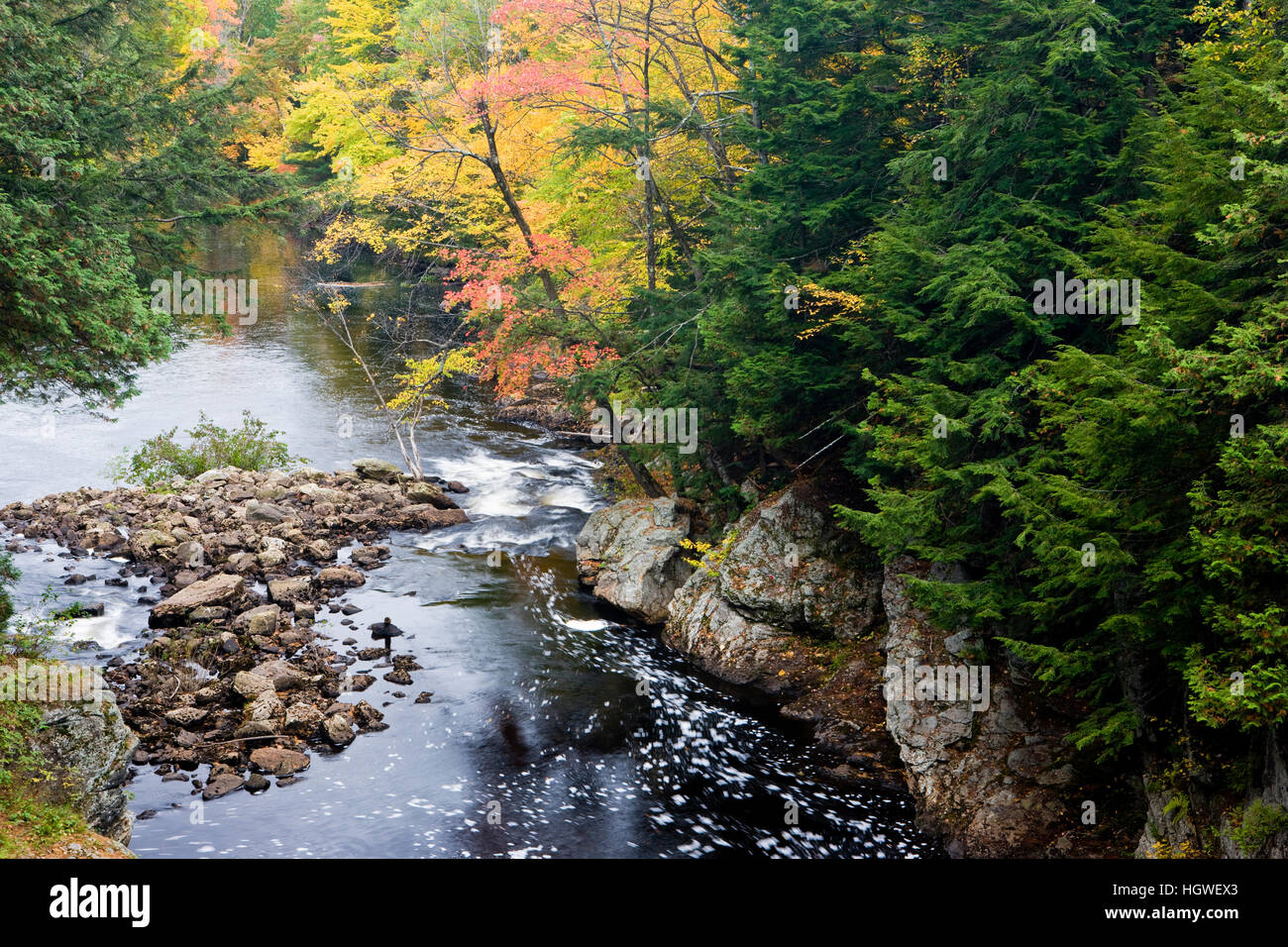 Below Snow Falls in West Paris, Maine. Fall Stock Photo Alamy