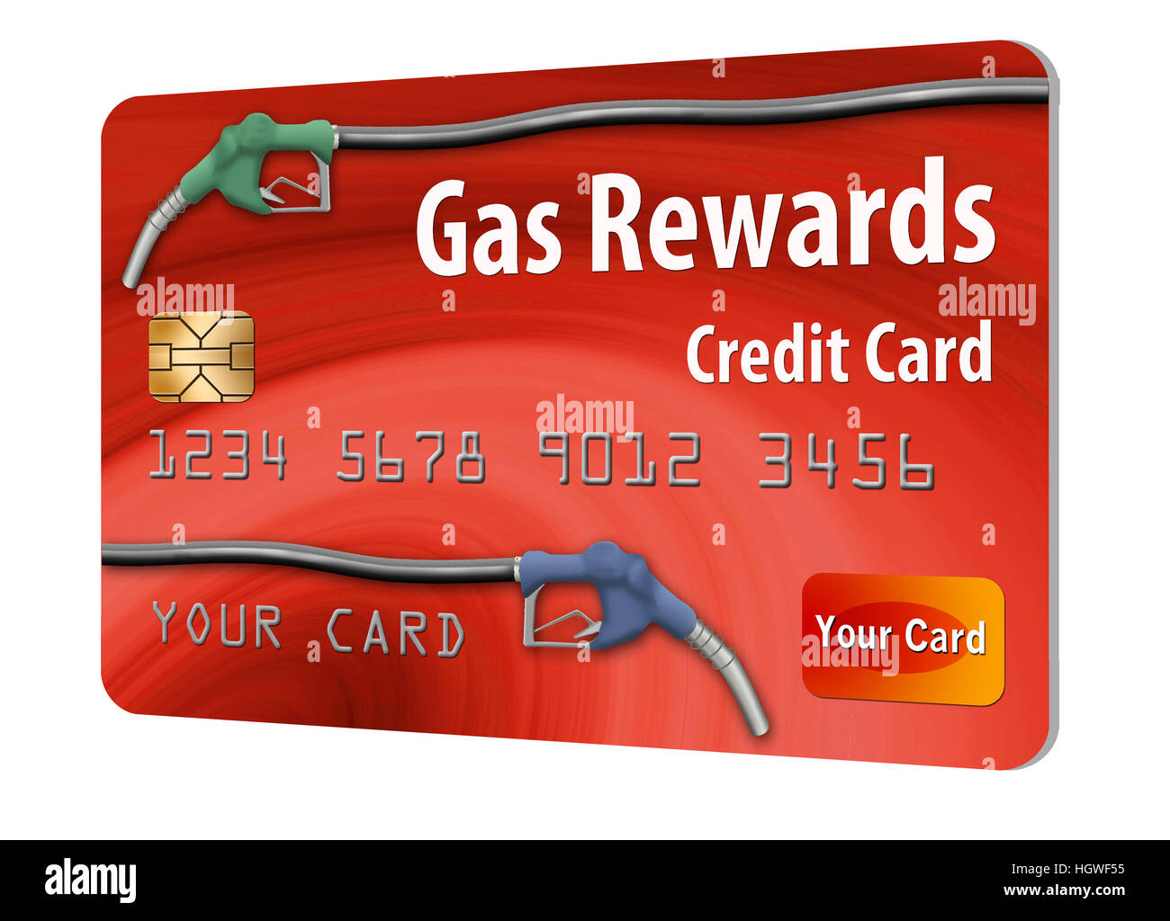 Gasoline rewards credit card isolated on white background Stock Photo