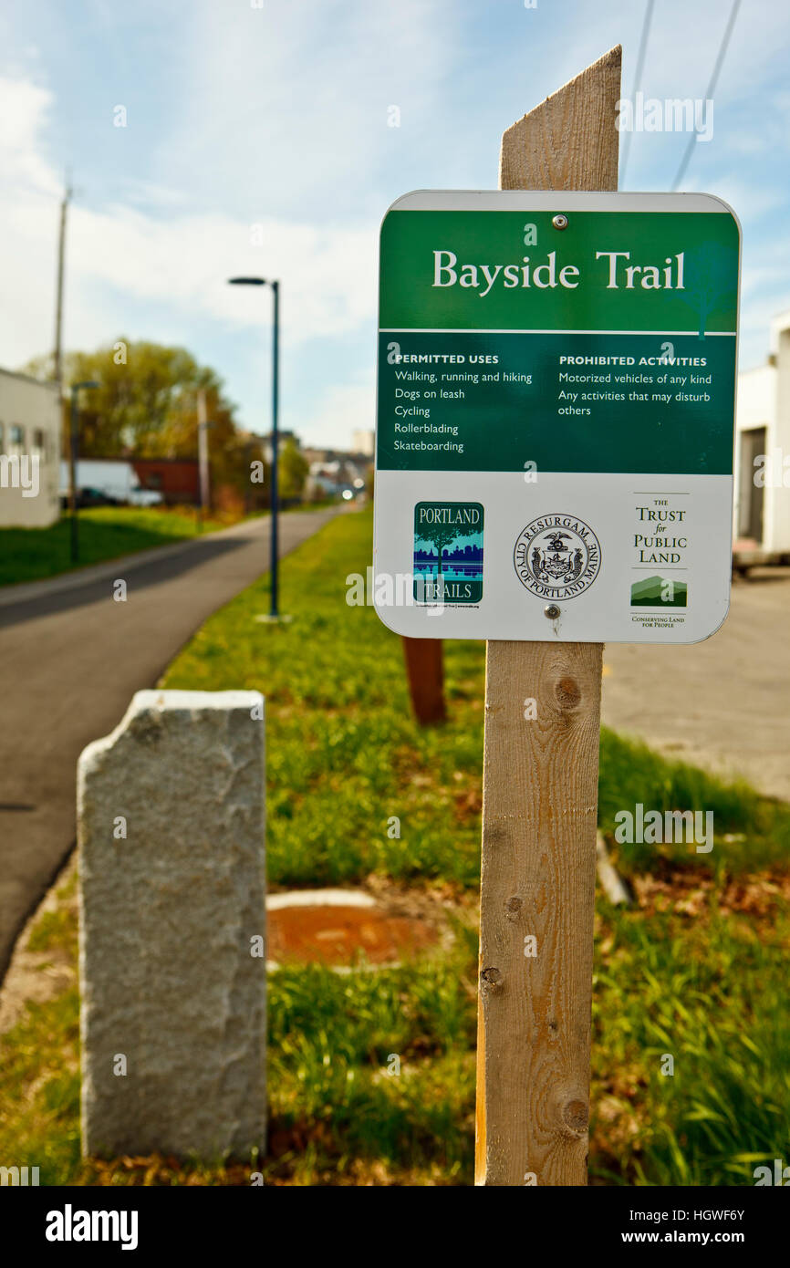 The Bayside Trail in Portland, Maine. This is a former rail line
