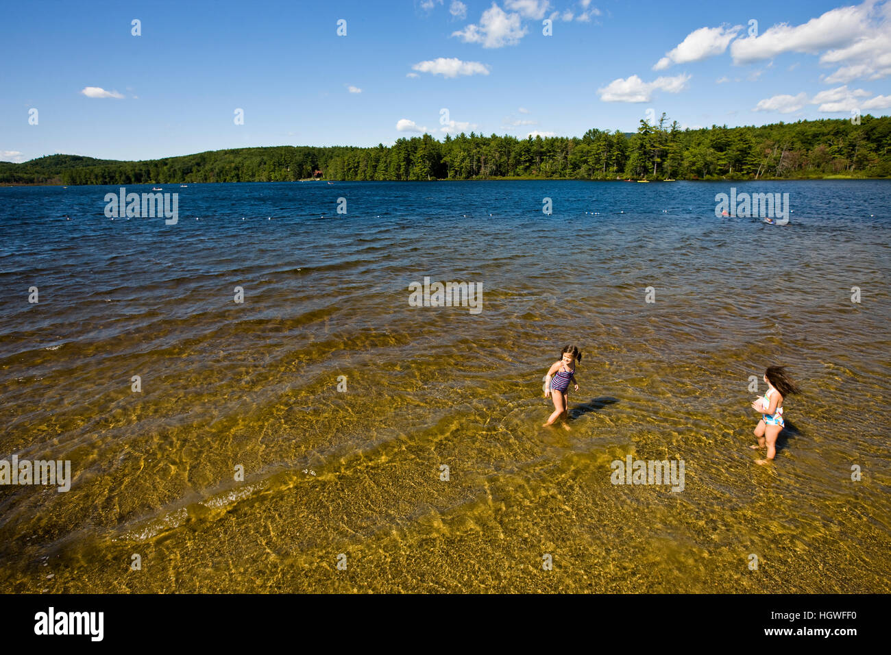 Kids swim in Otter Lake in Greenfield State Park in Greenfield, New Hampshire Stock Photo Alamy