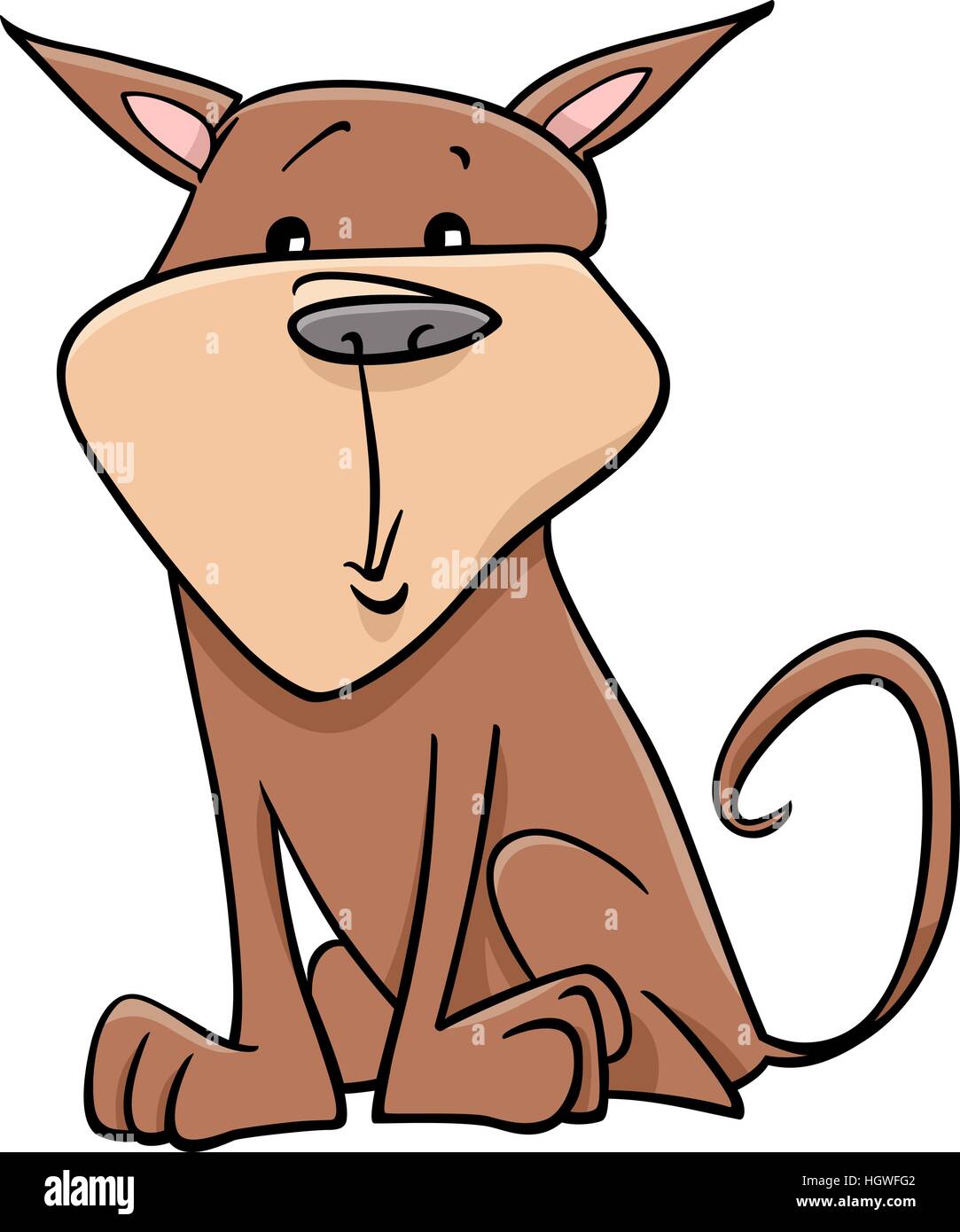 Cartoon Illustration of Funny Dog Animal Character Stock Vector Image ...