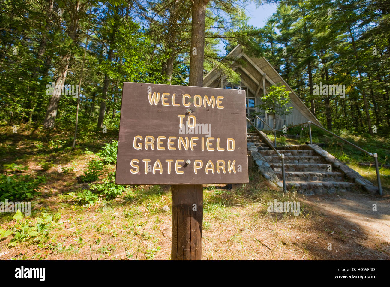 The campground office at Greenfield State Park in Greenfield, New